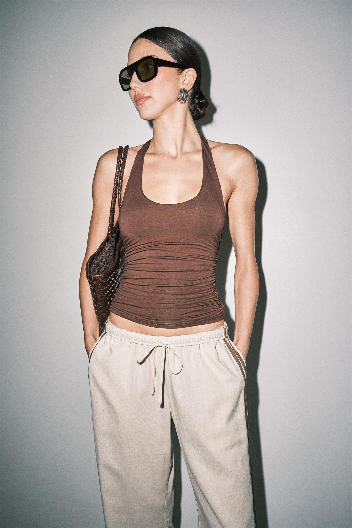 Brown Halter Top