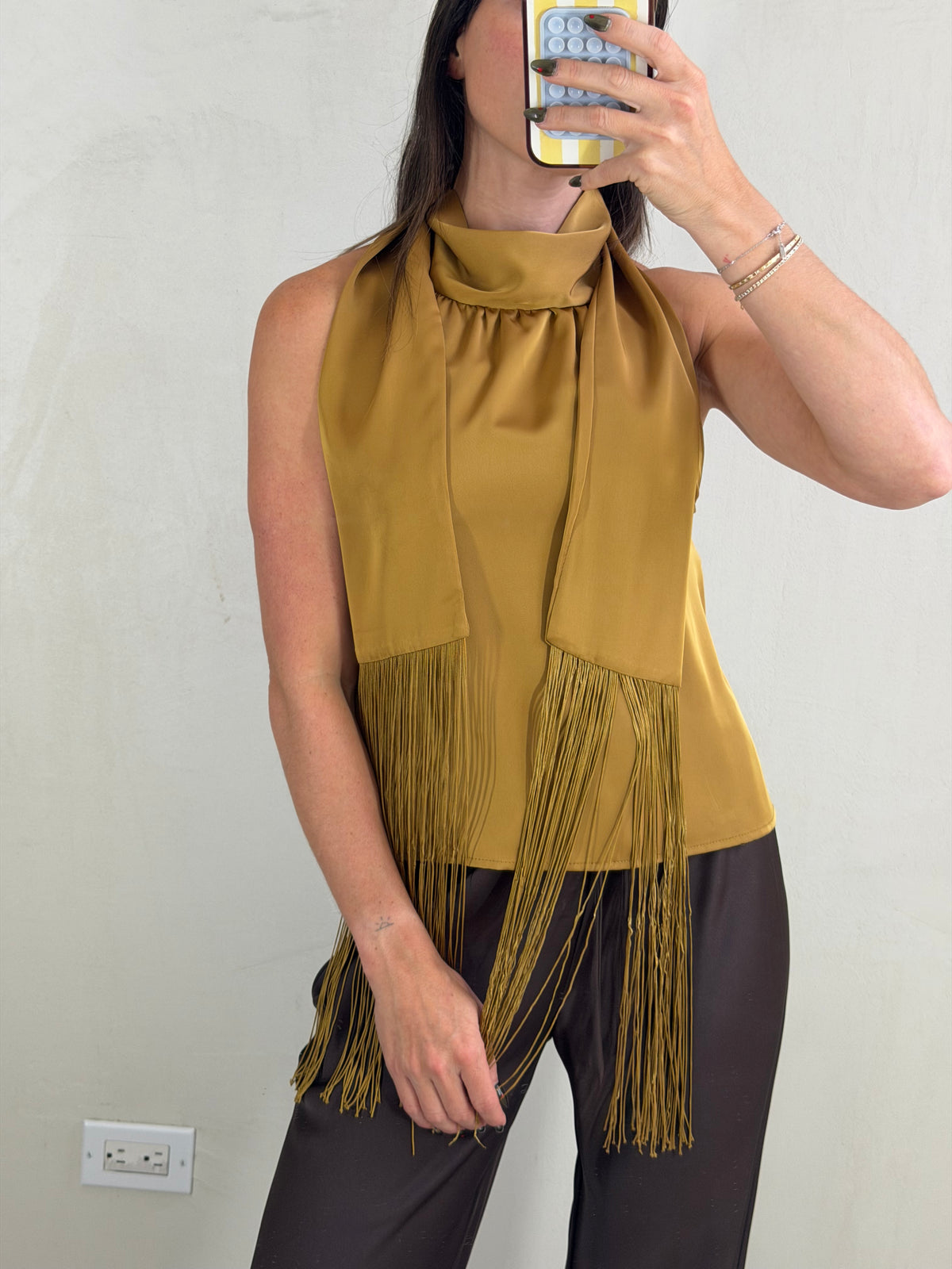 Halter Neck Fringe Top