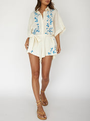 Linen Blue Romper