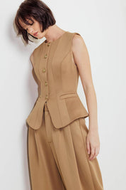 Camel Vest Top