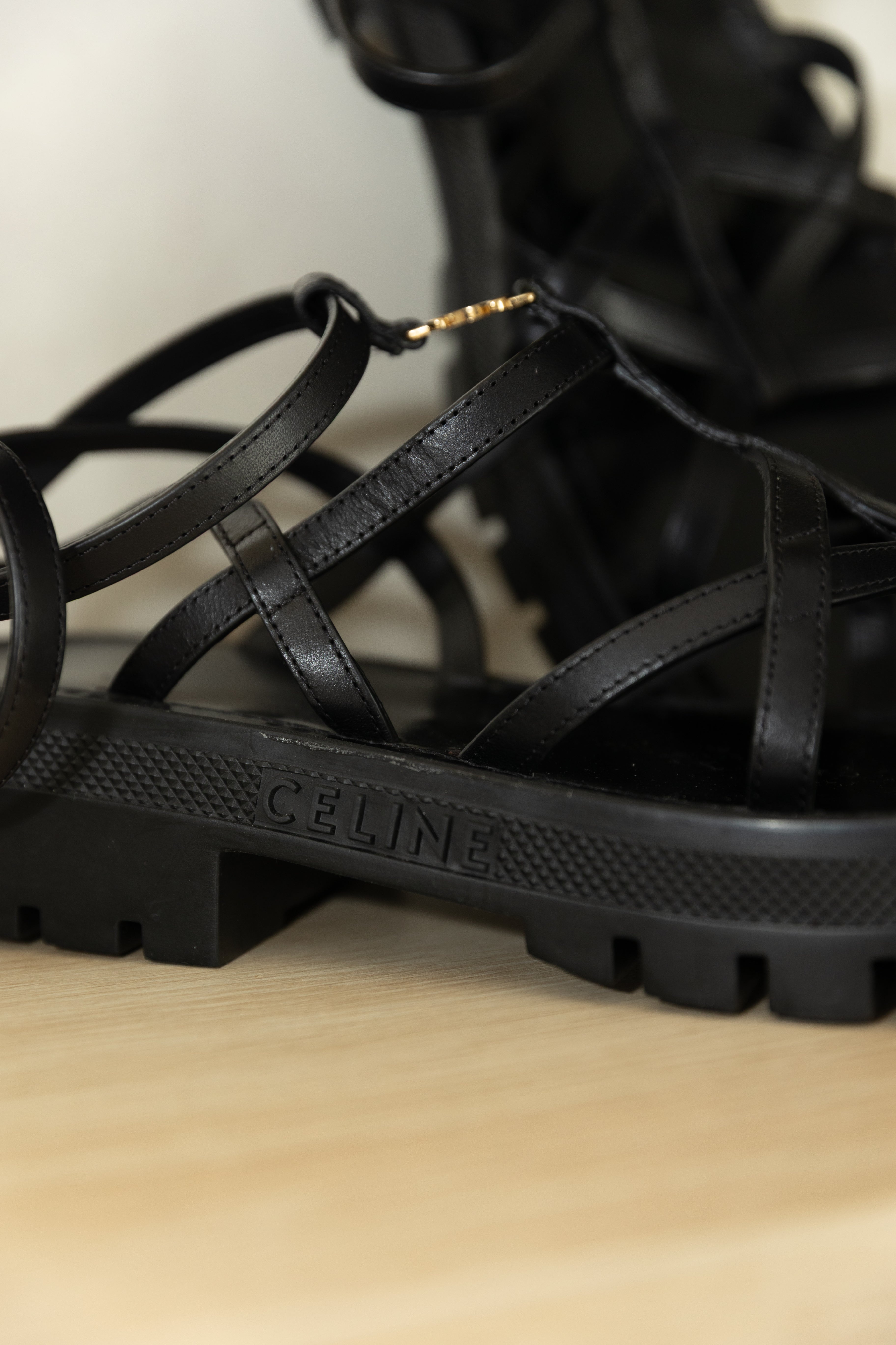 Pre Loved Celine Clea Triomphe Strappy Sandal