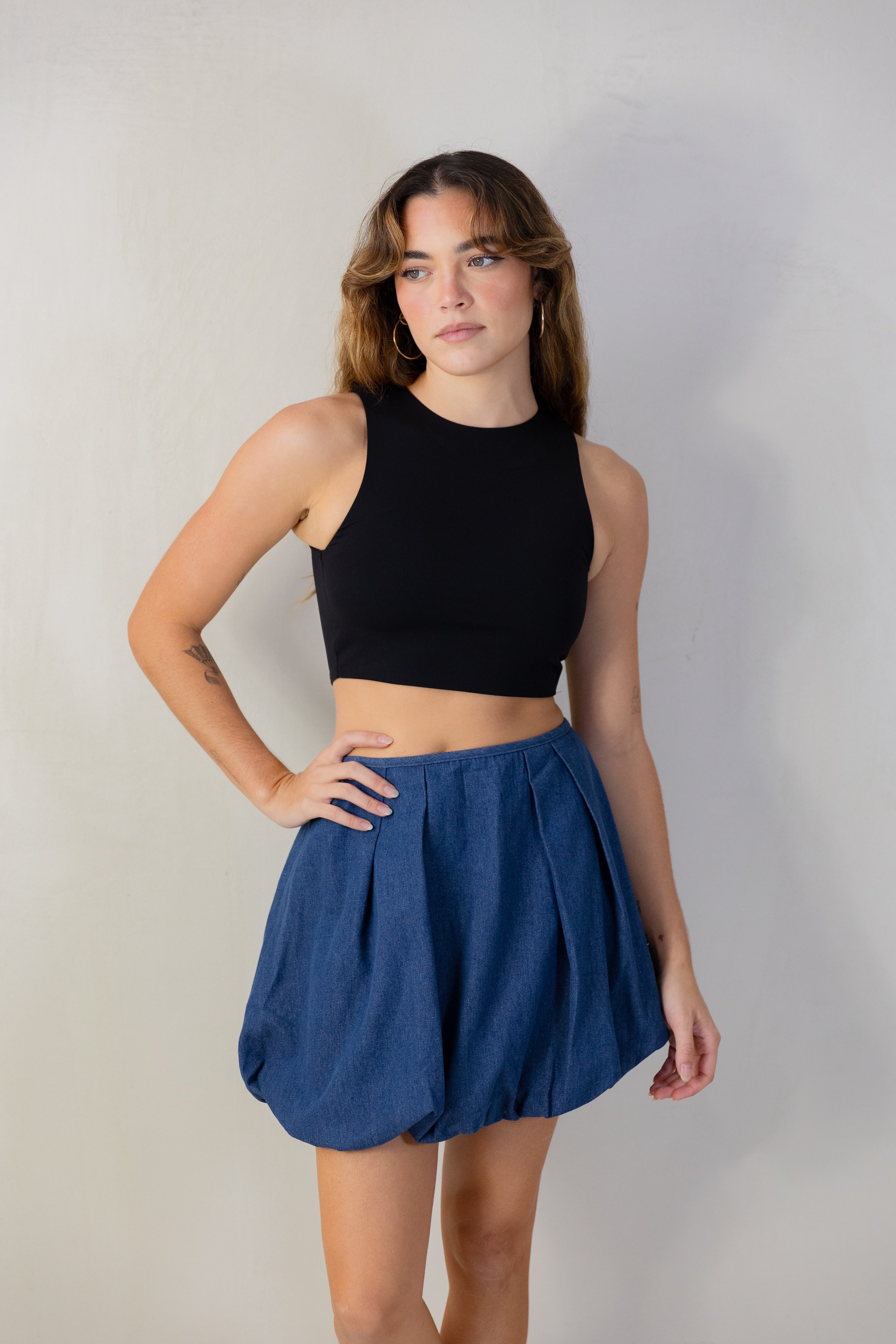 Denim Bubble Skirt