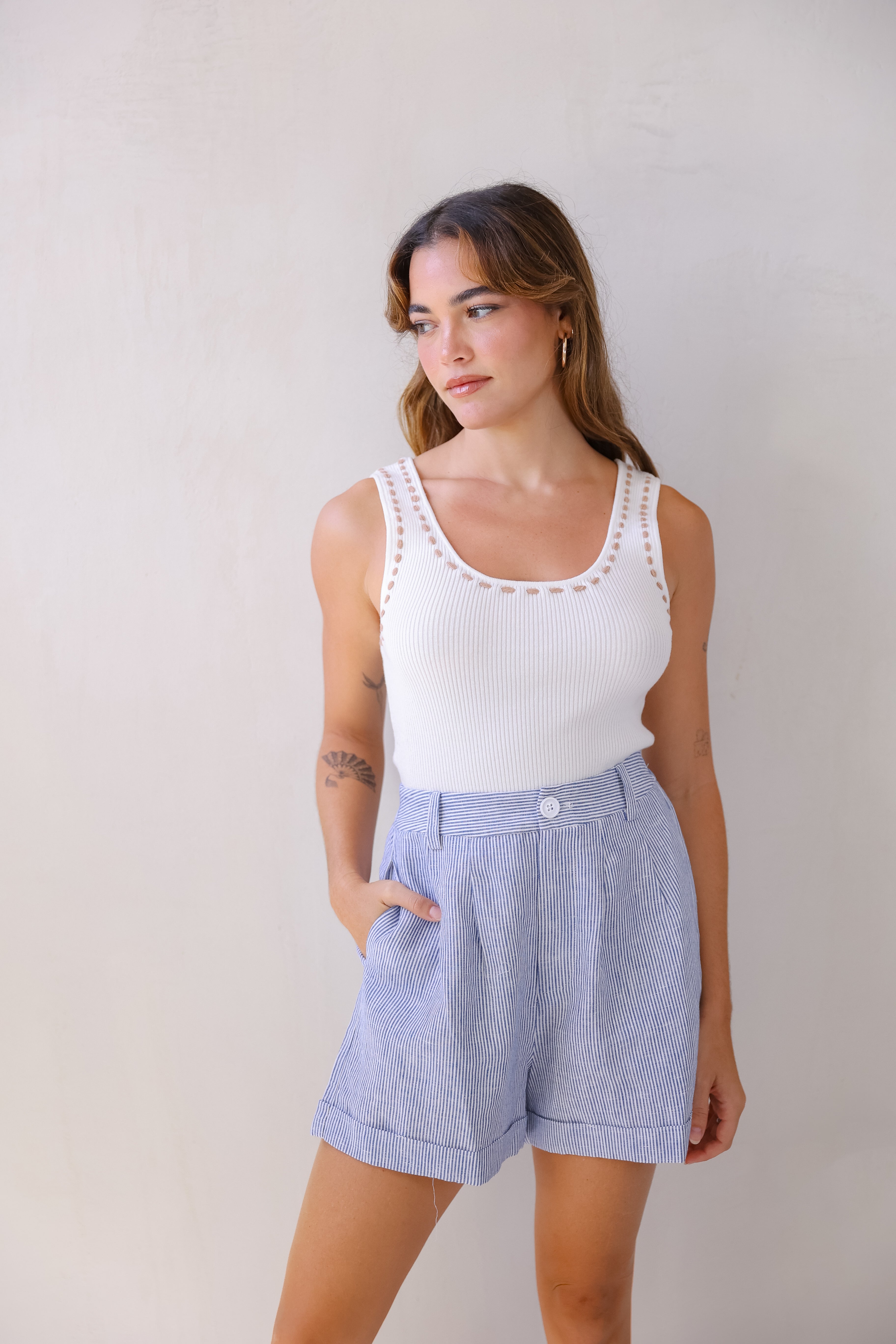 Denim Linen Short