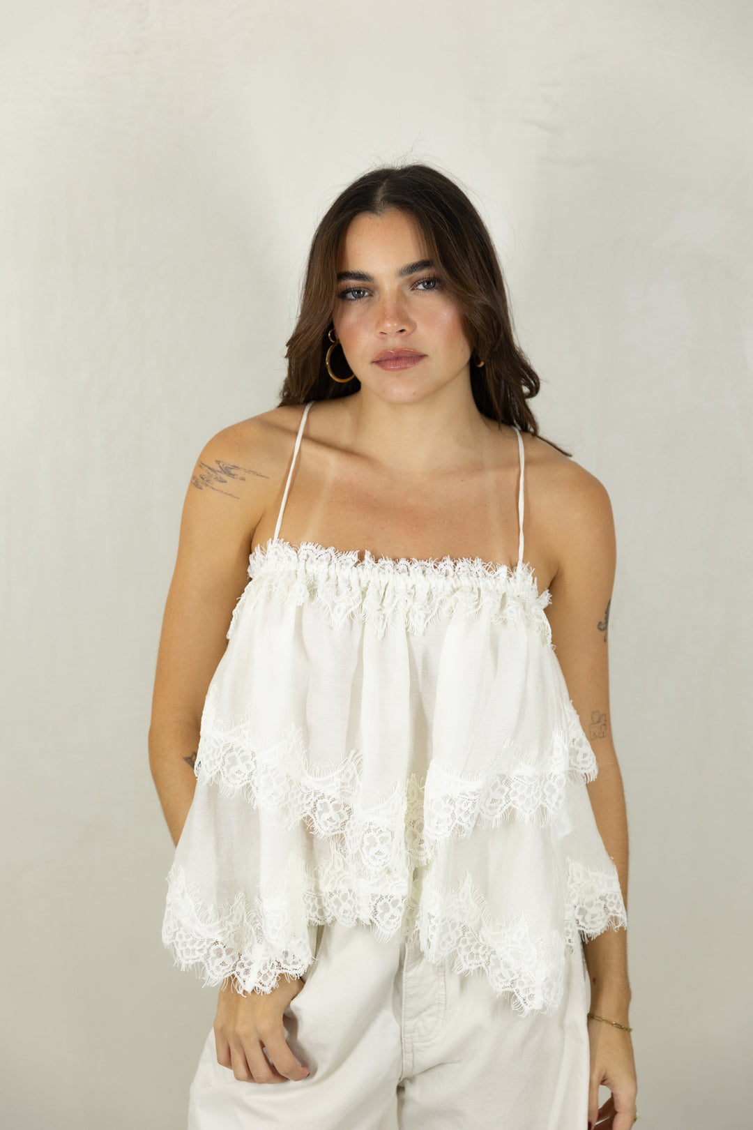 Lace Tiered Top