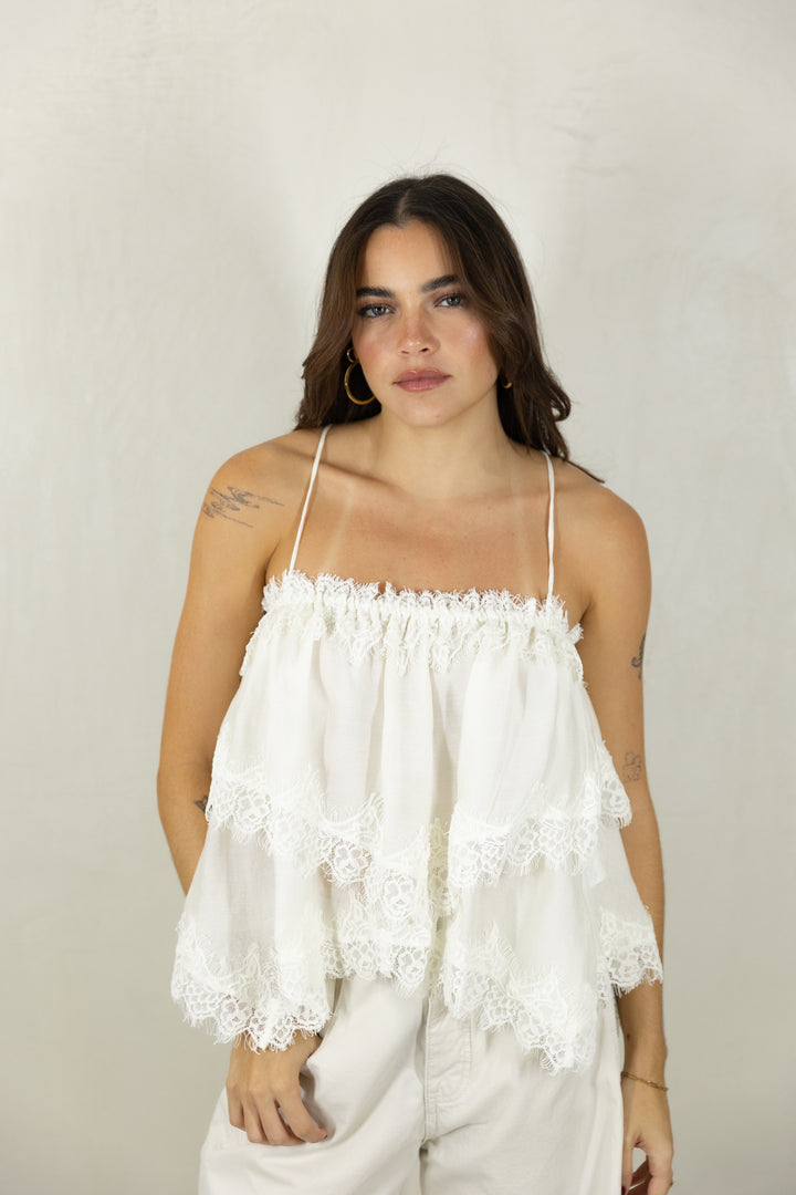 Lace Tiered Top