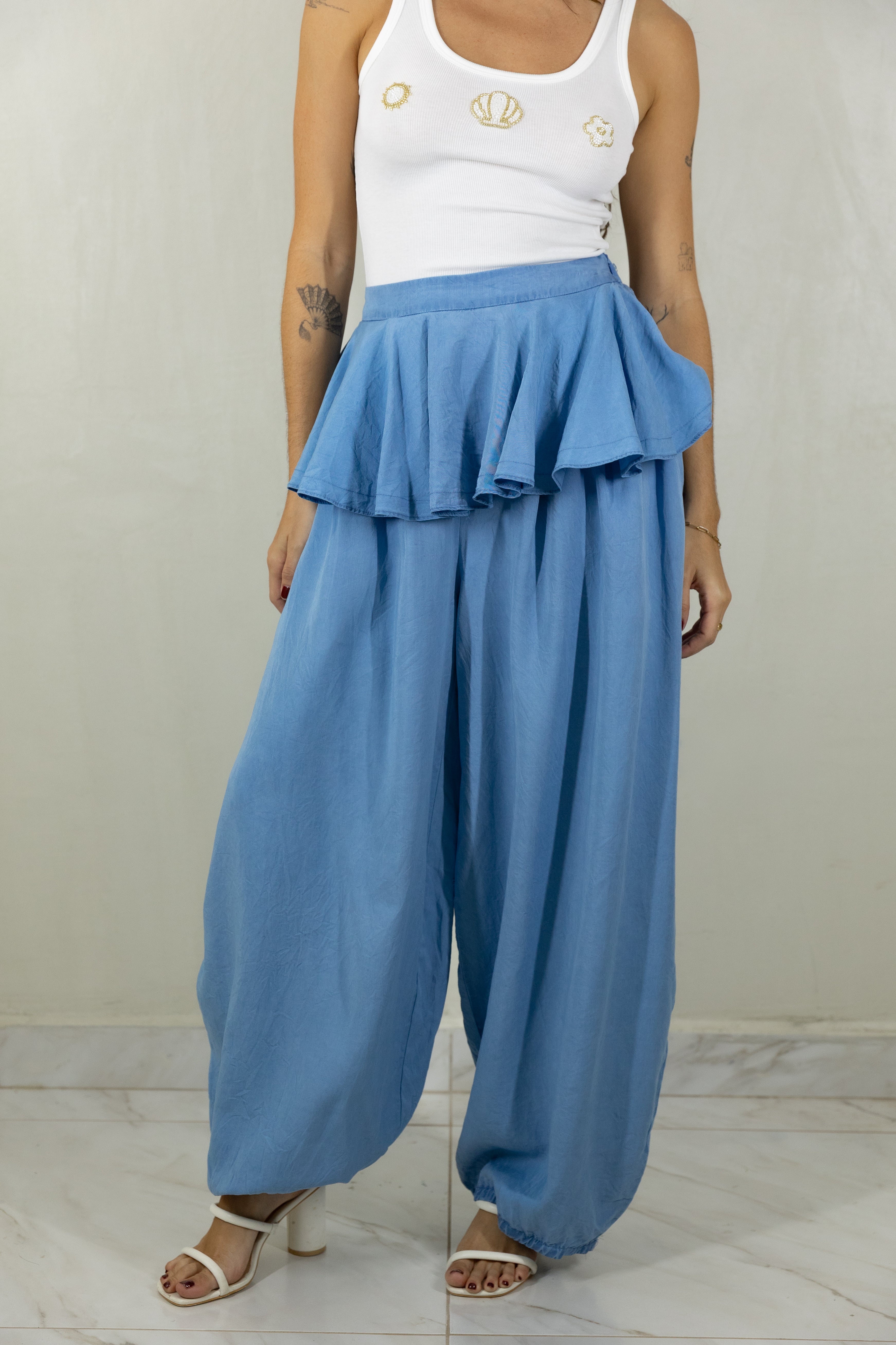 Ruffle Waist Pants