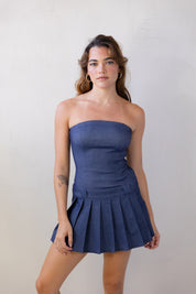 Denim Pleat Dress