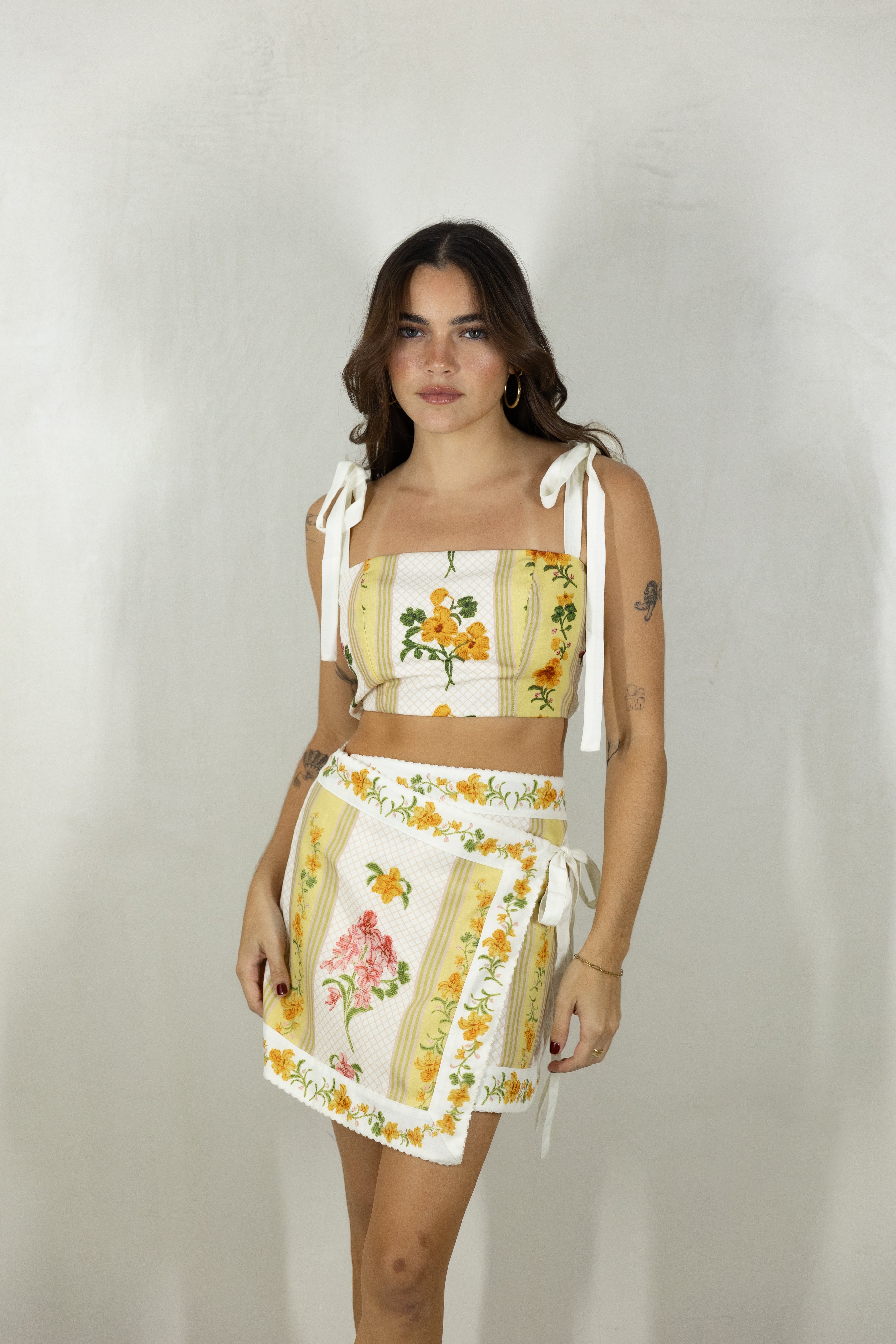 Vintage Floral Skirt Set