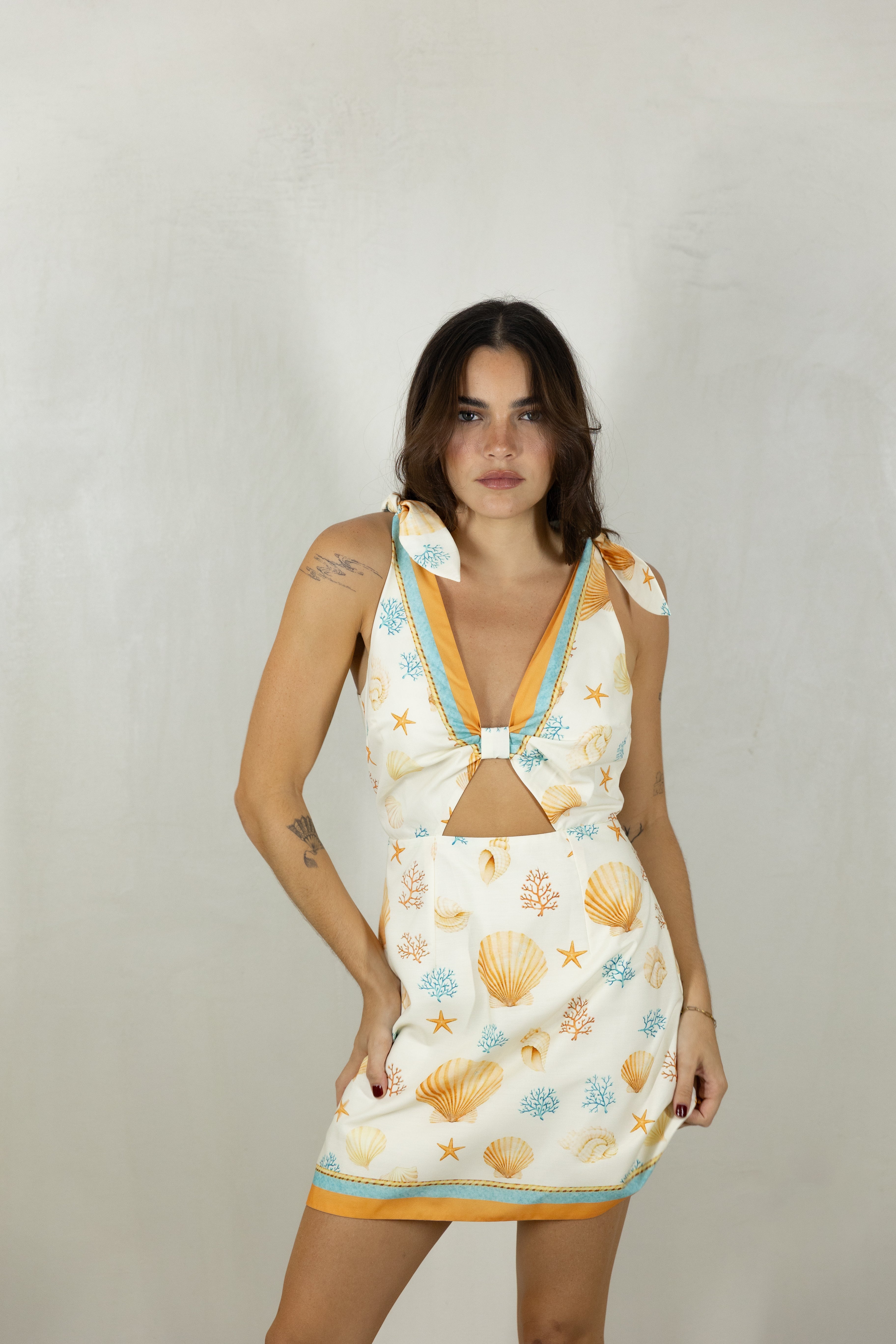 Aqua Printed Dress