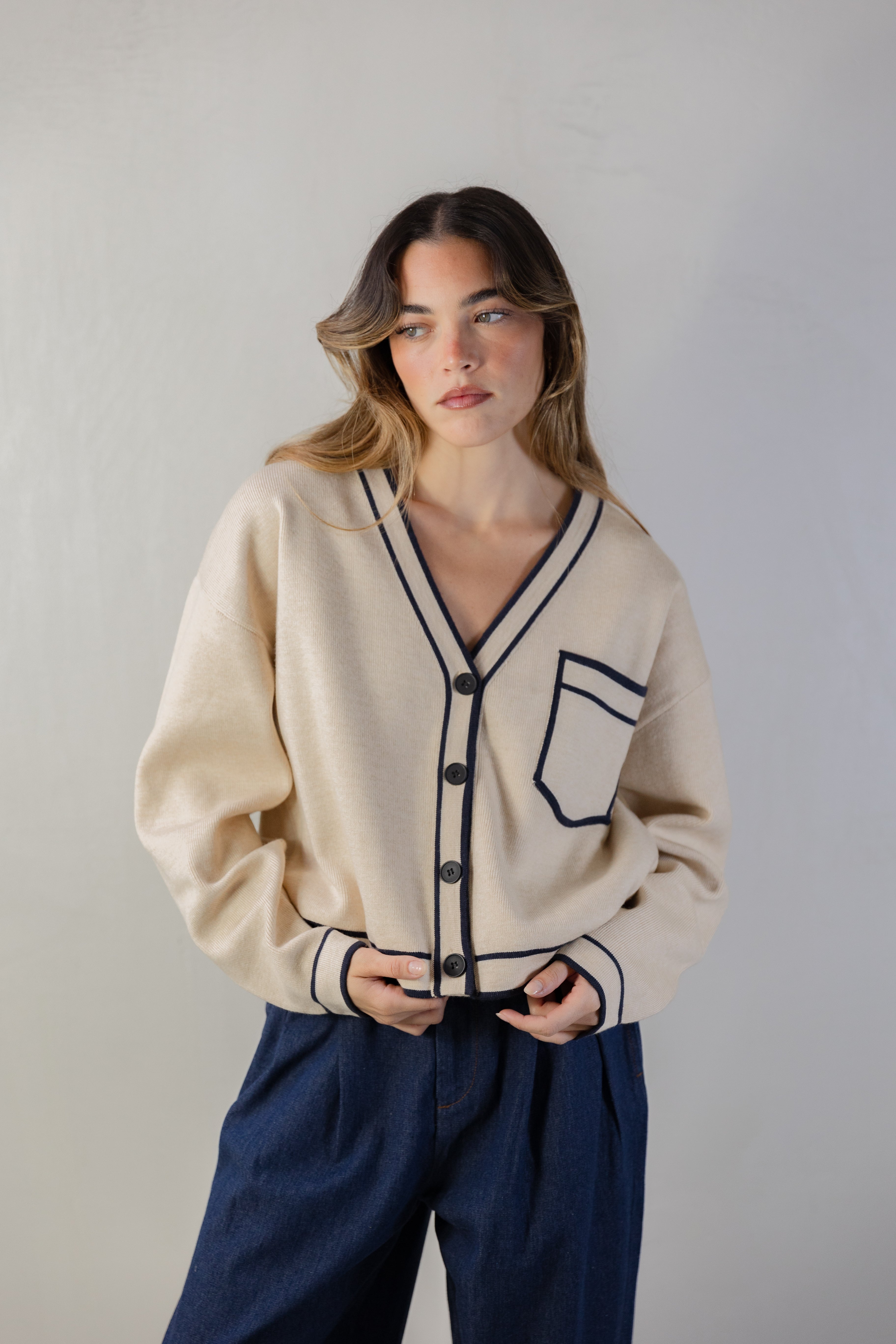 Contrast Cardigan