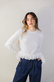 Ruffle Trim Top