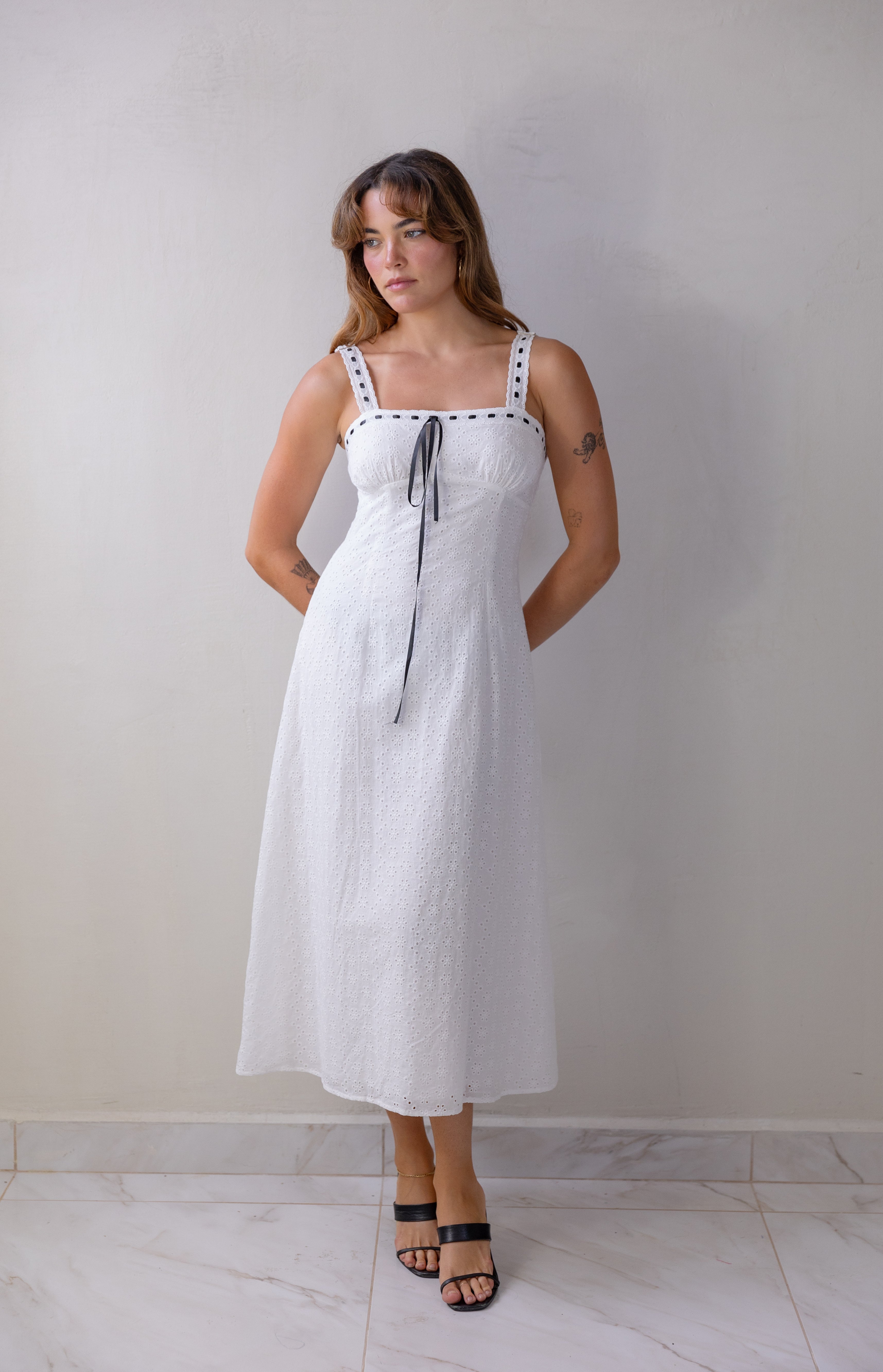 Midi Eyelet Dress