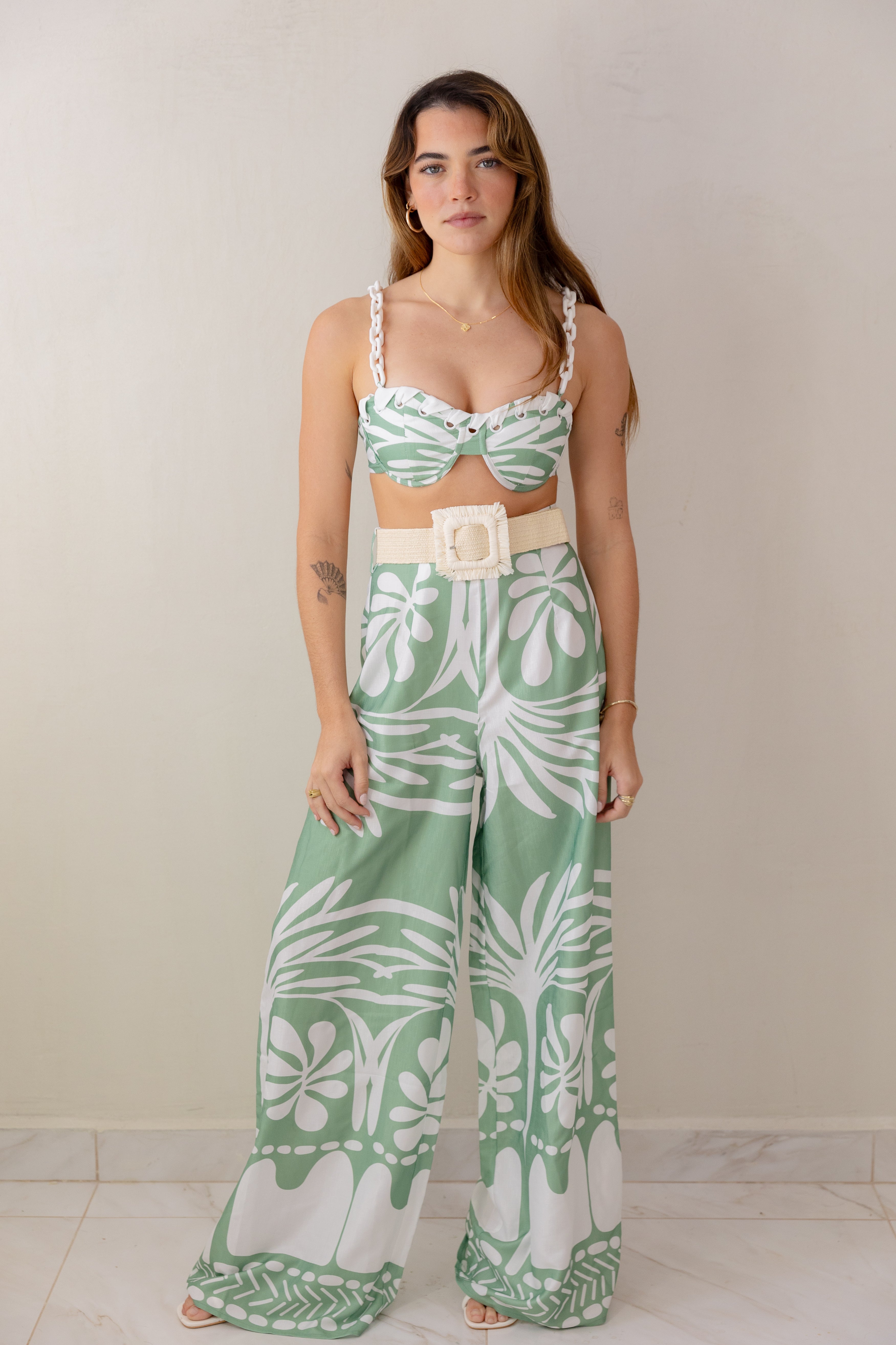 Sage Belted Set