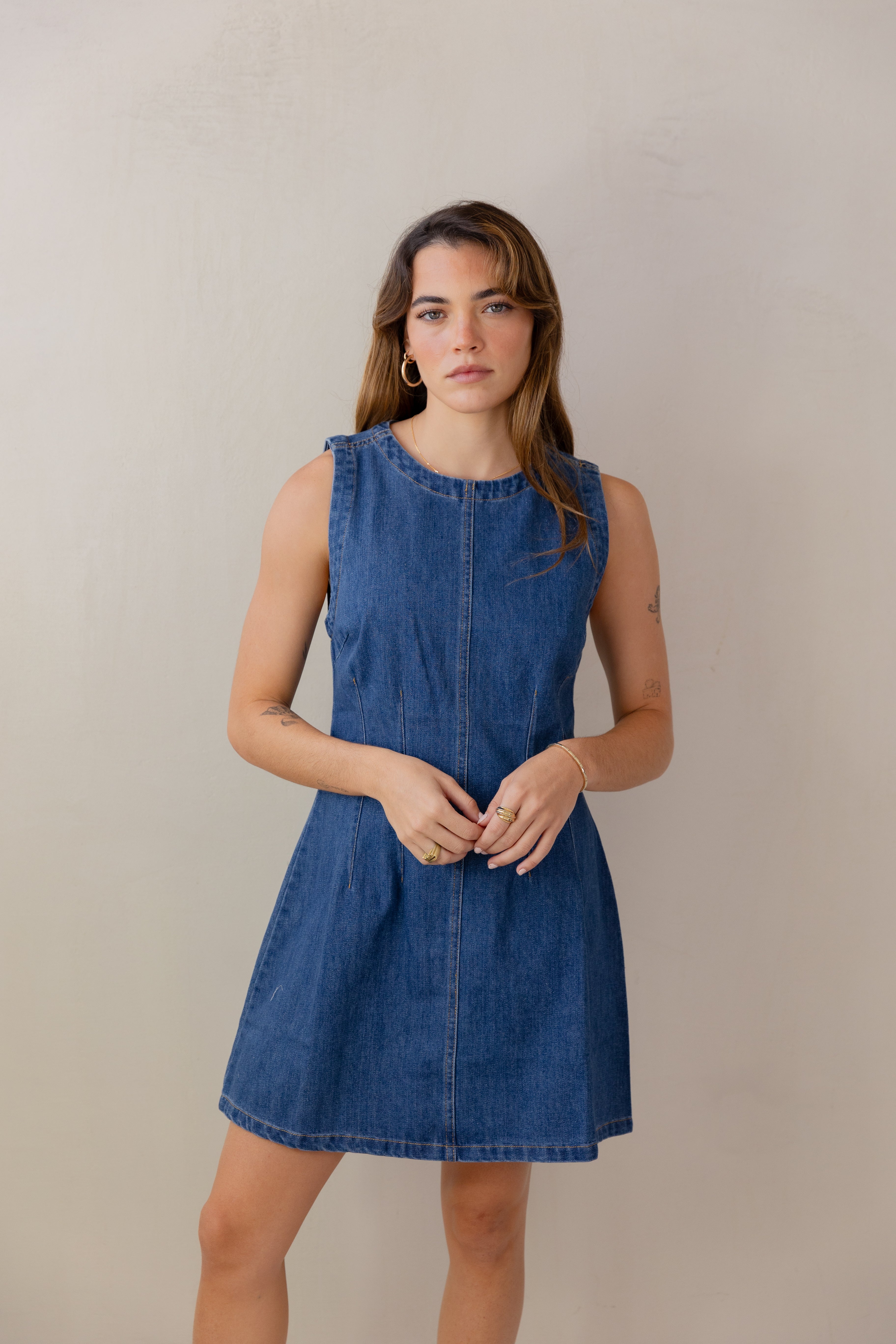 Denim Round Neck Dress