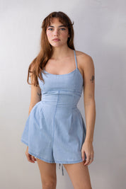 Washed Denim Romper