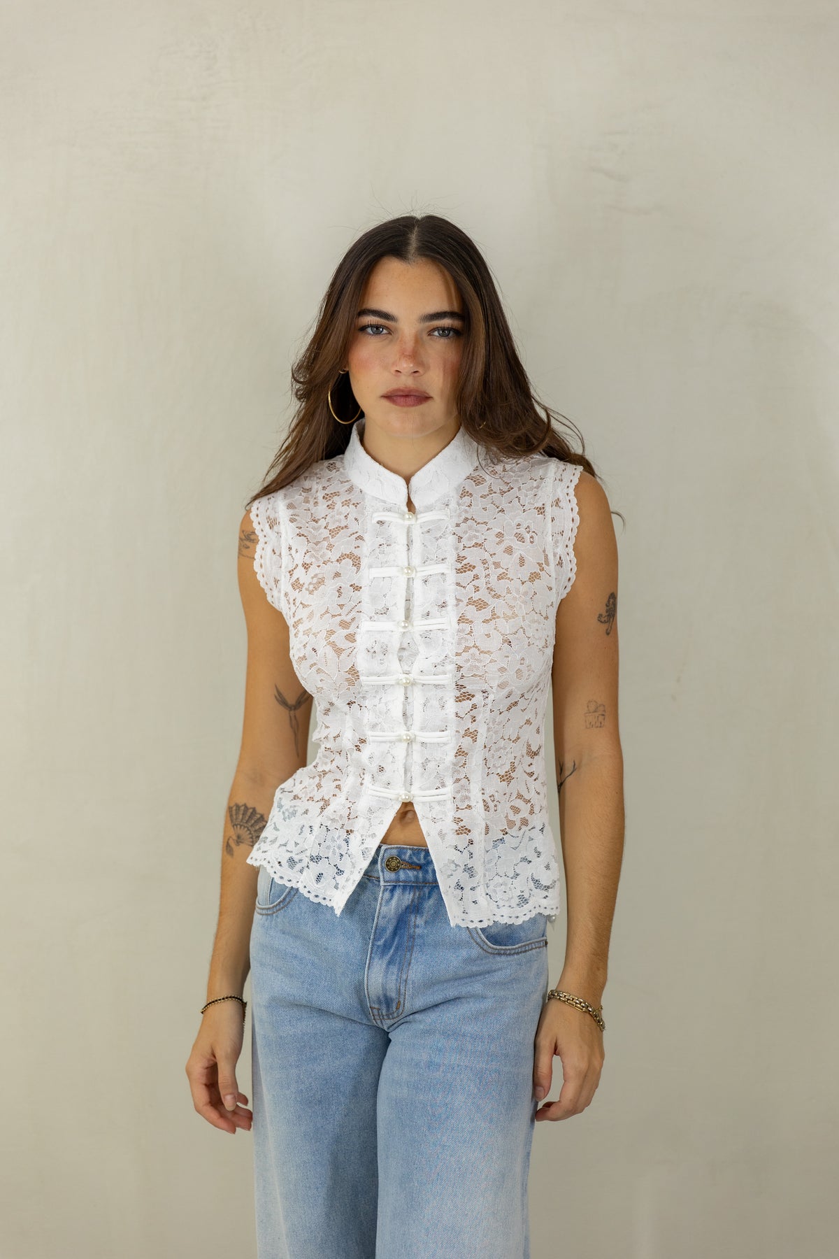 White Mandarin Top