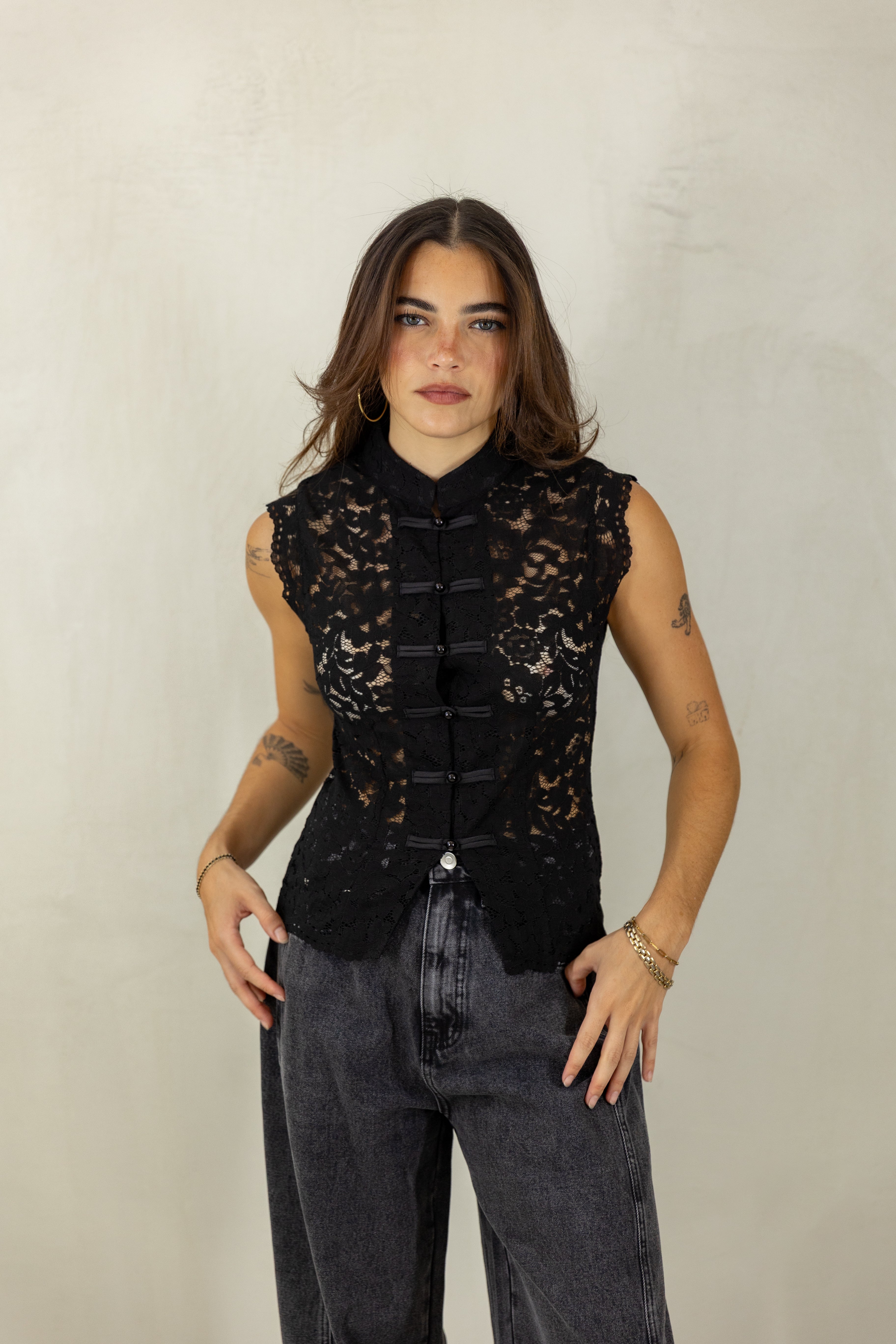 Black Mandarin Top