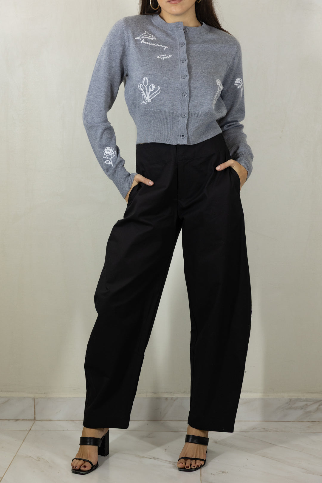 Black Barrel Pants