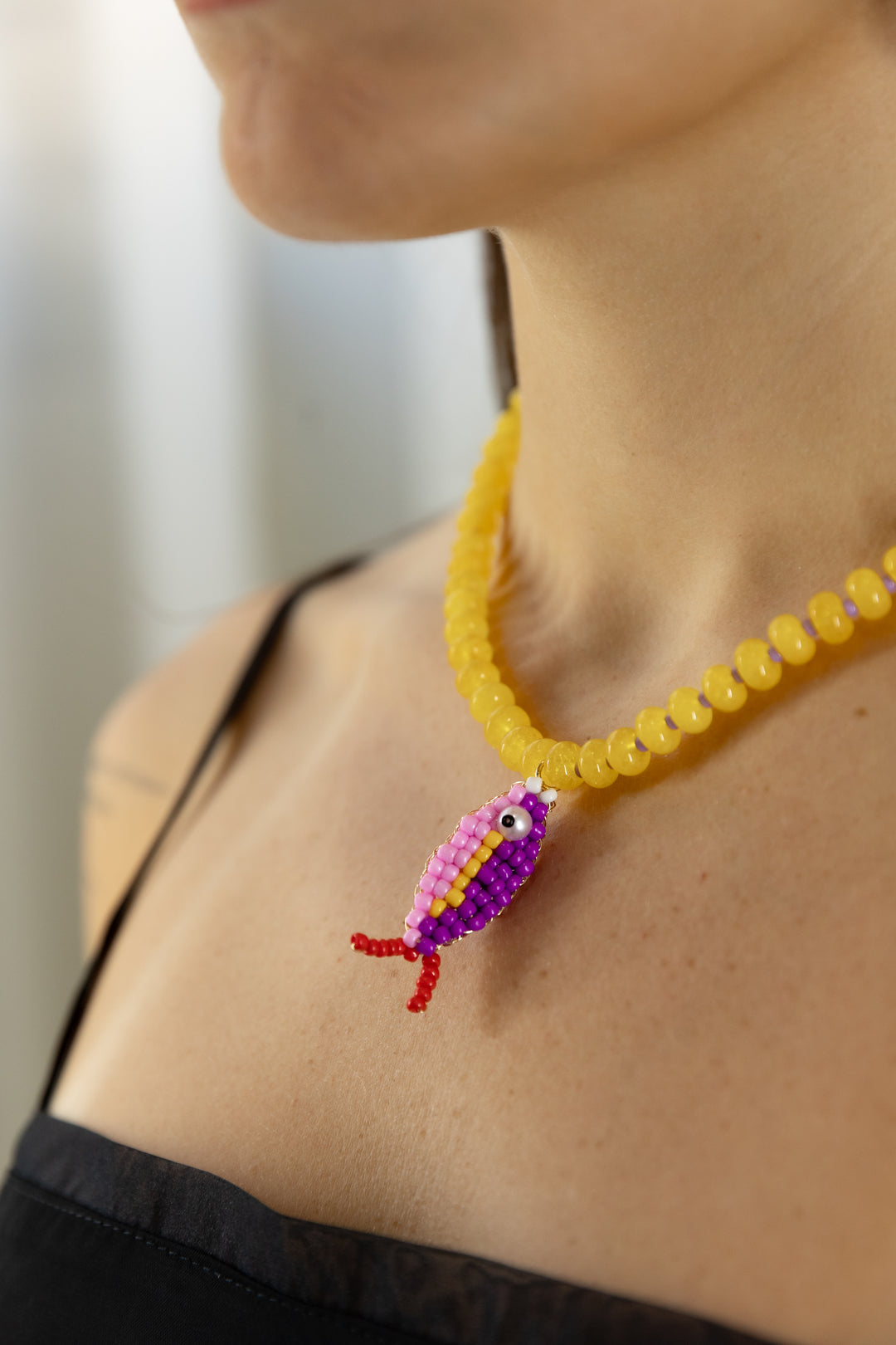 Yellow Fish Necklace