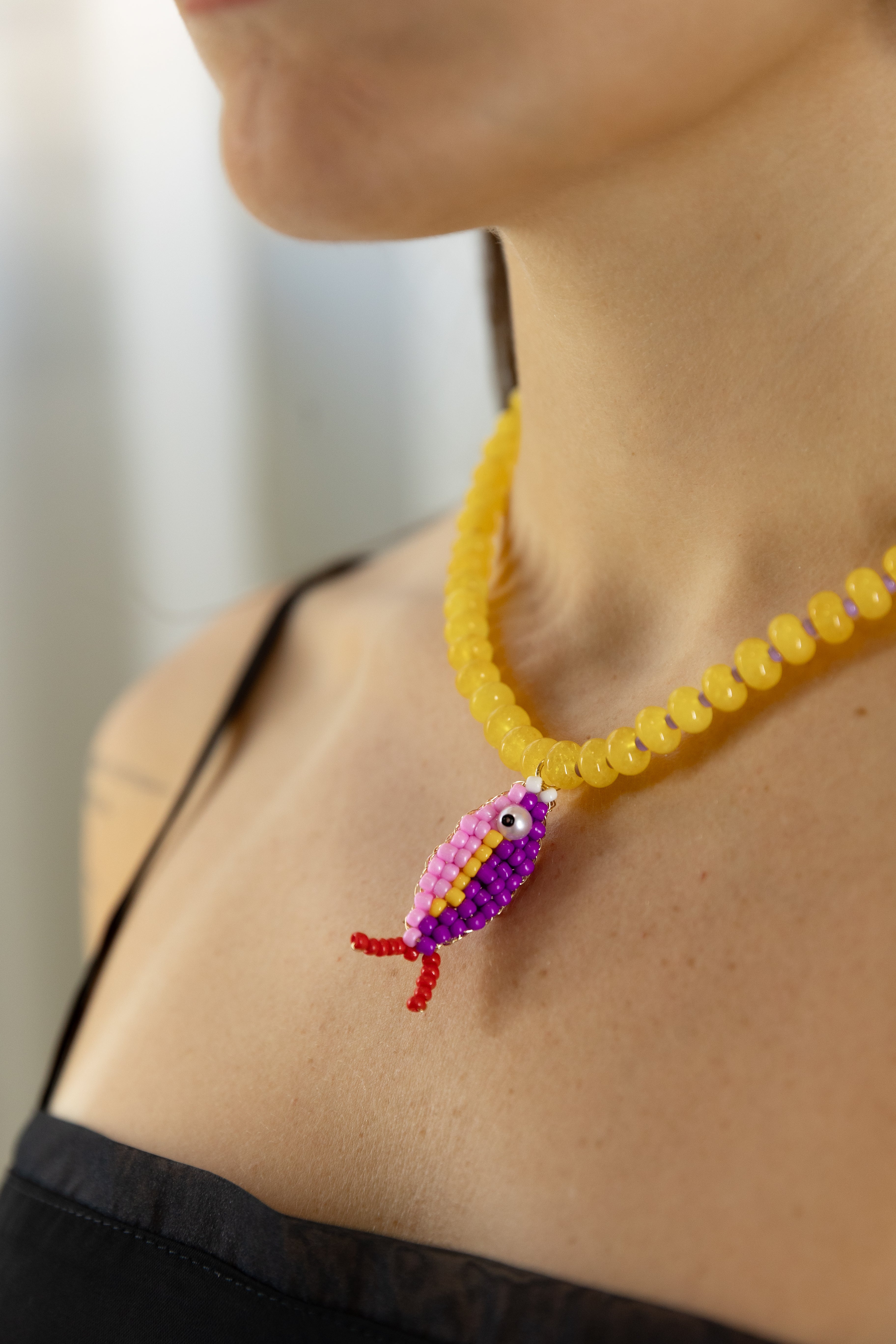 Yellow Fish Necklace