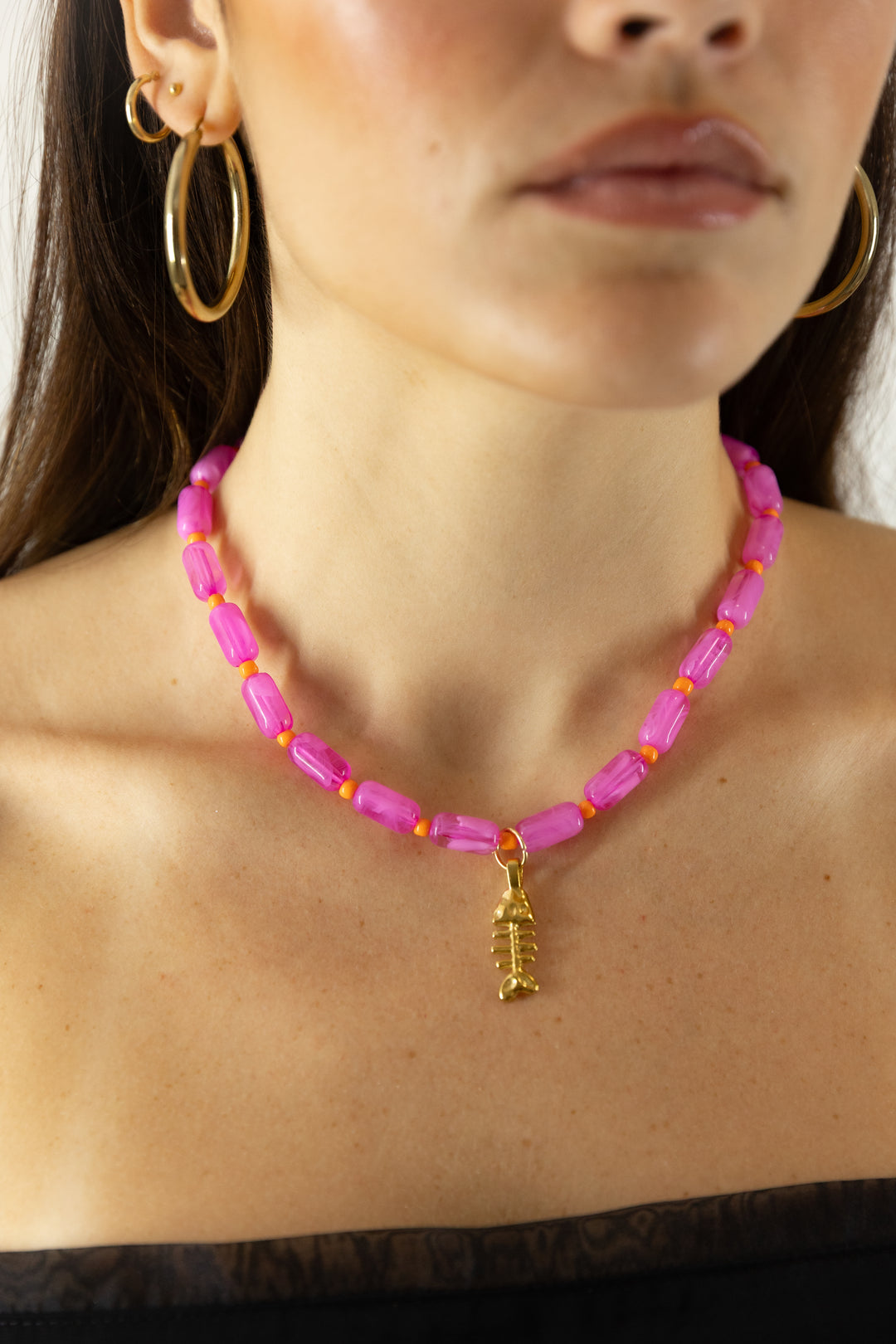 Pink Fish Necklace