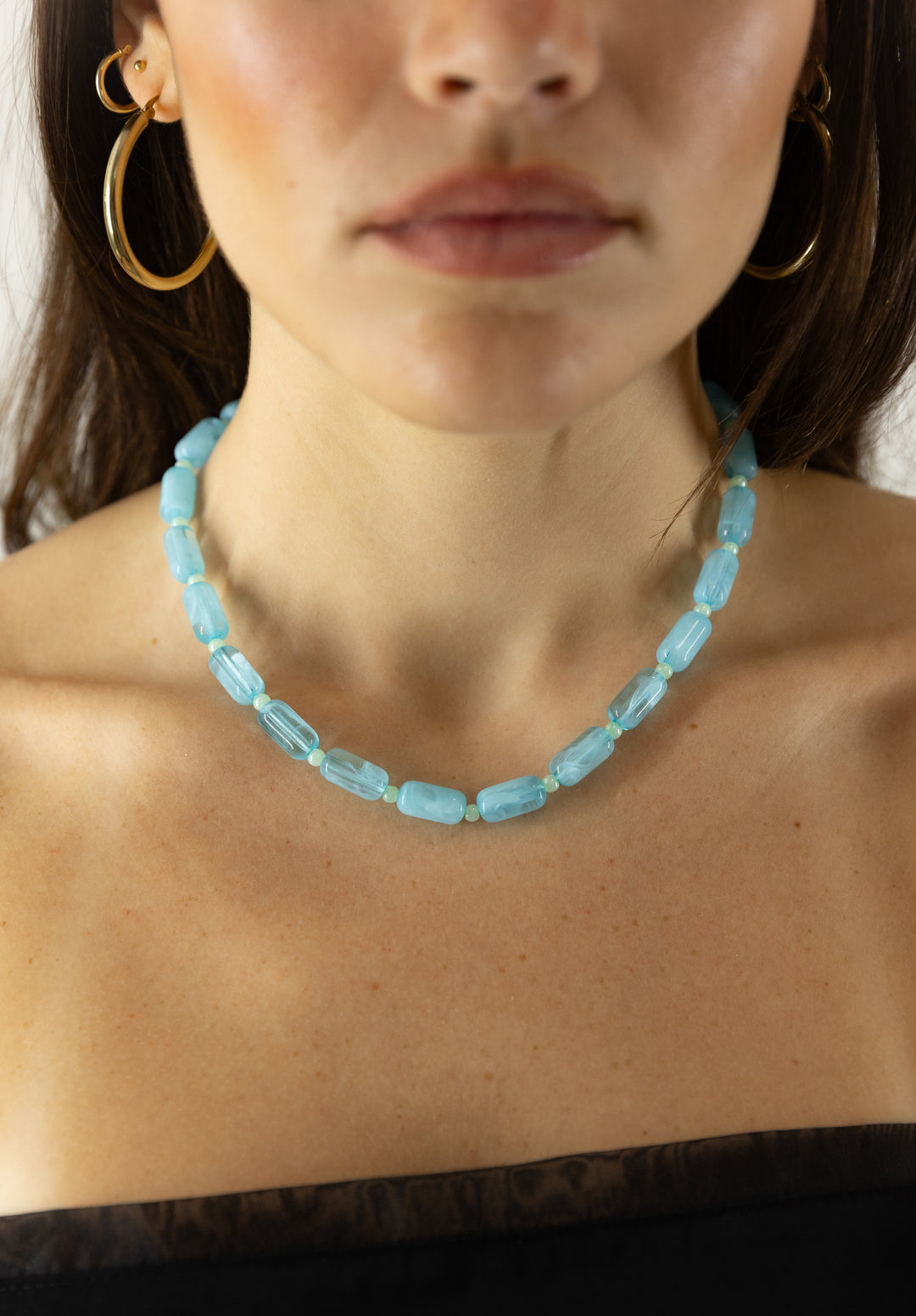 Blue Resin Necklace