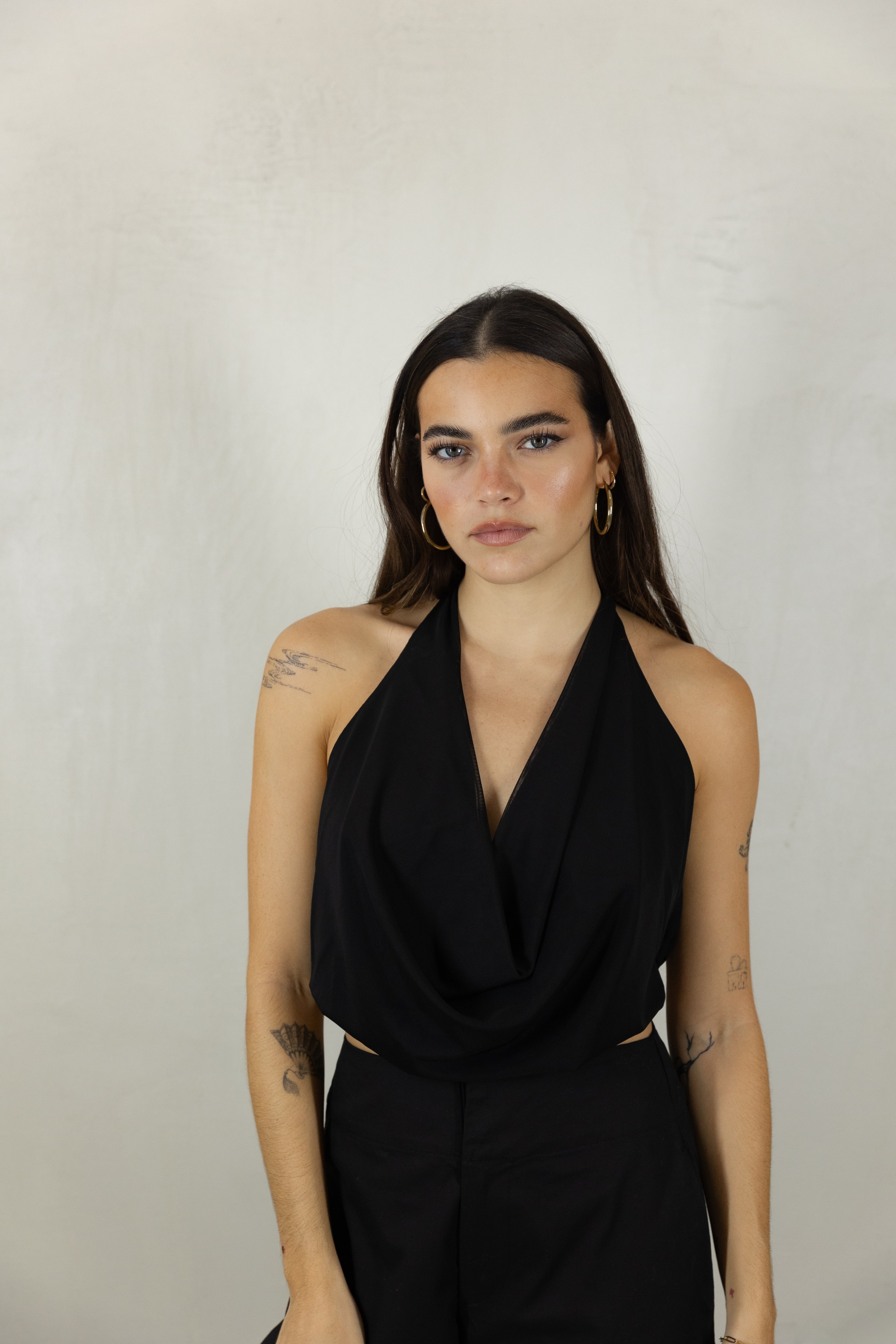 Black Cowl Top