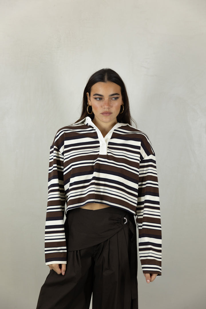 Brown Stripes Top