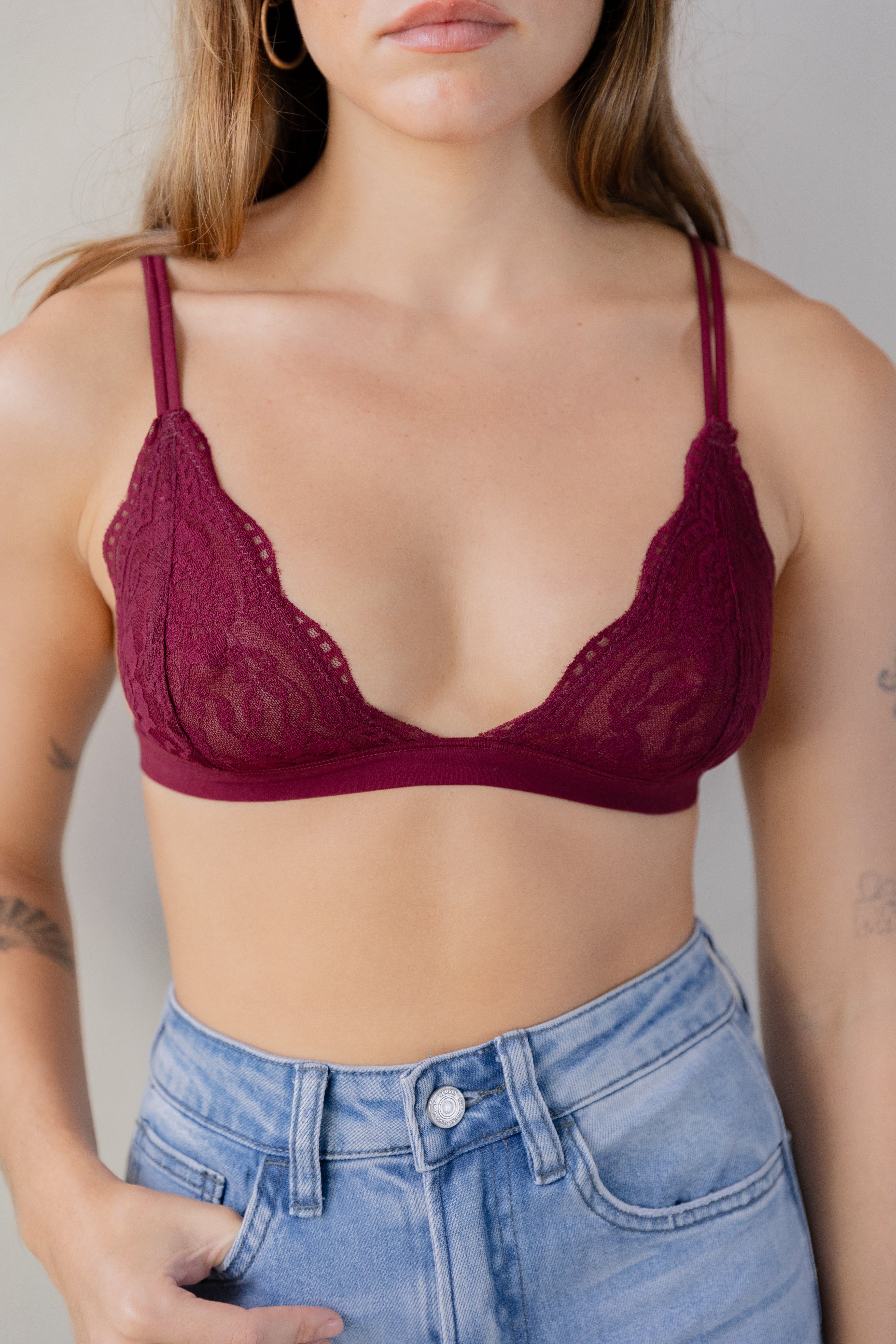 Burgundy Lace Bralette