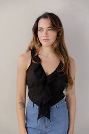 Ruffle Sheer Top