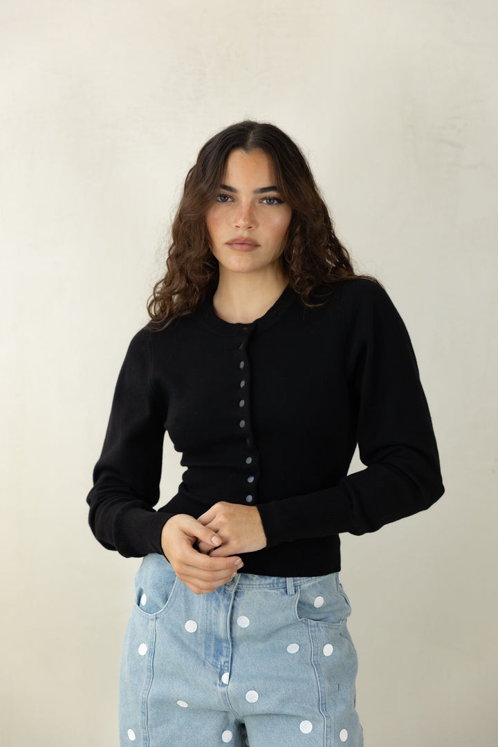 Black Cardigan Top