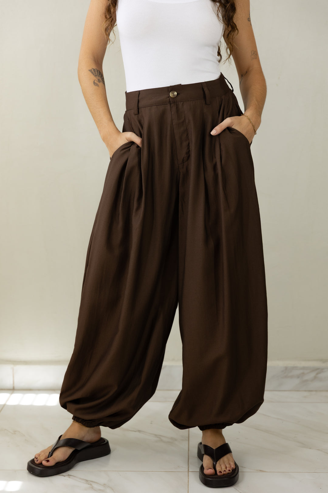 Pintuck Balloon Pants