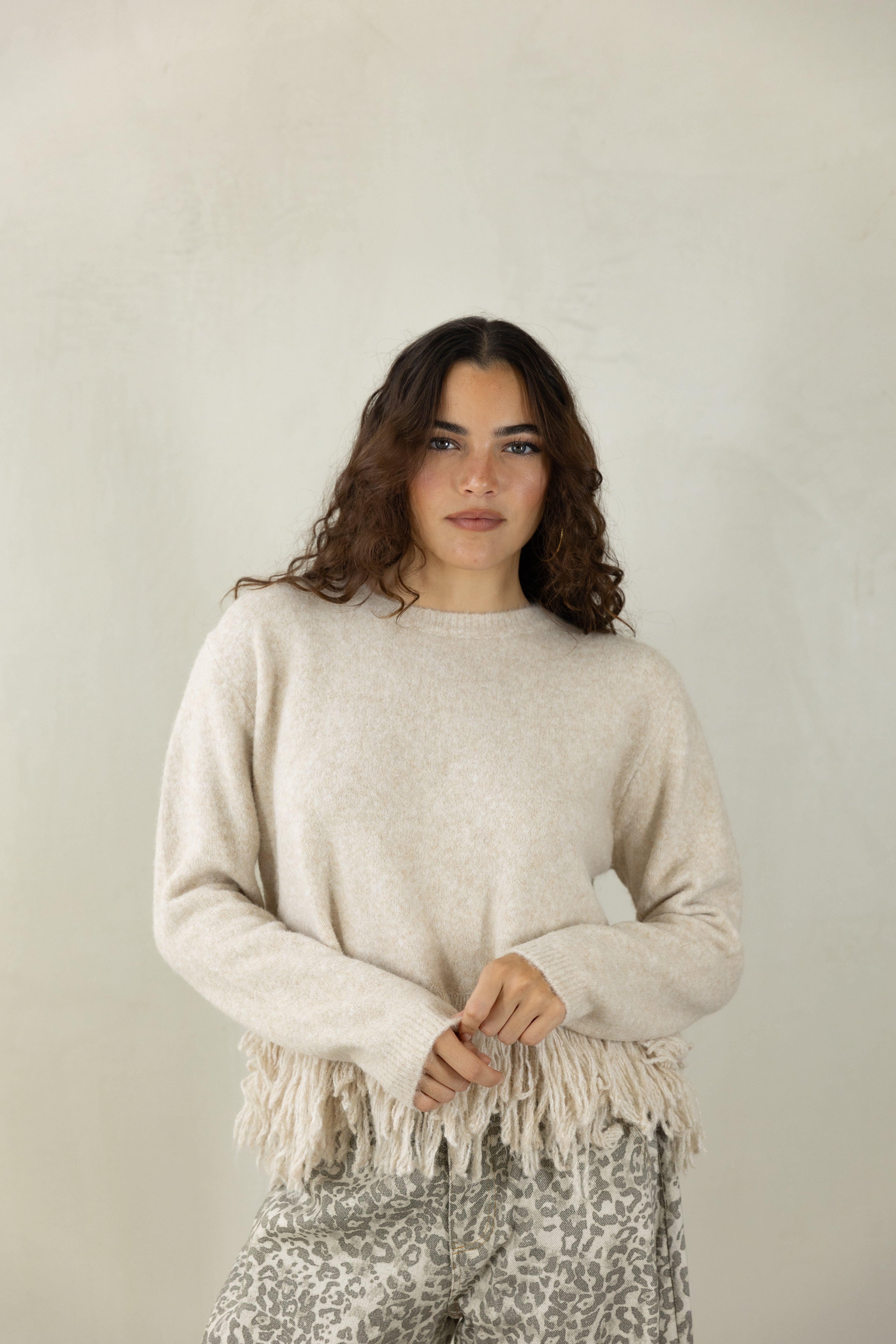 Fringe Knitted Top