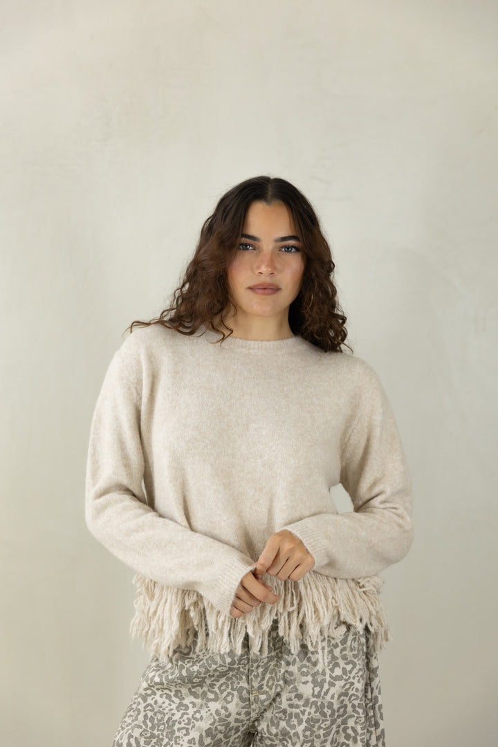 Fringe Knitted Top