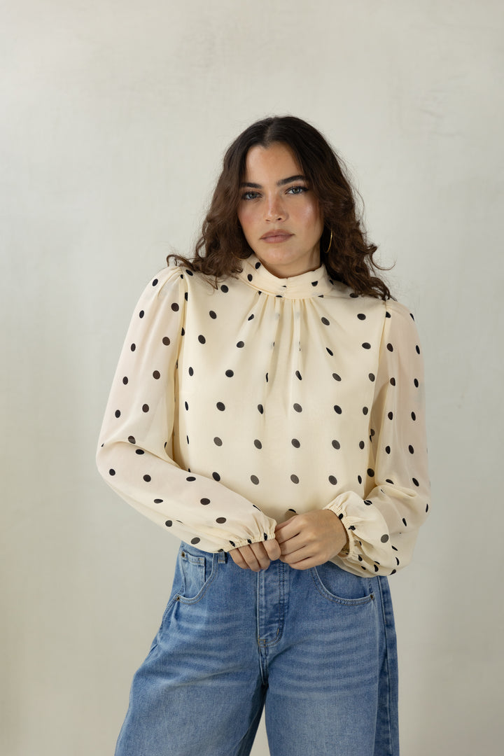 Polka Dot Long Sleeve Top