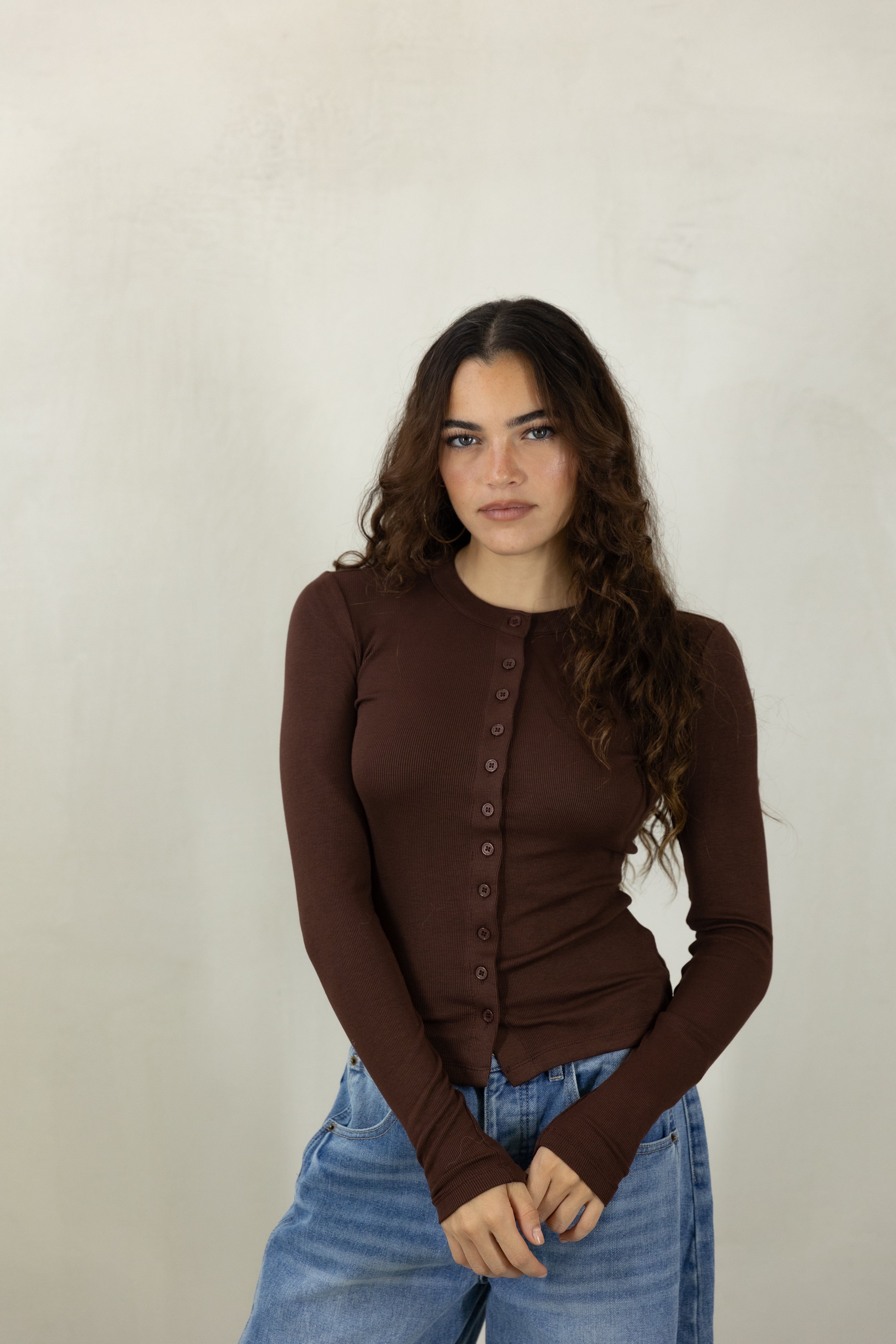 Carly Ribbed Cardigan Top