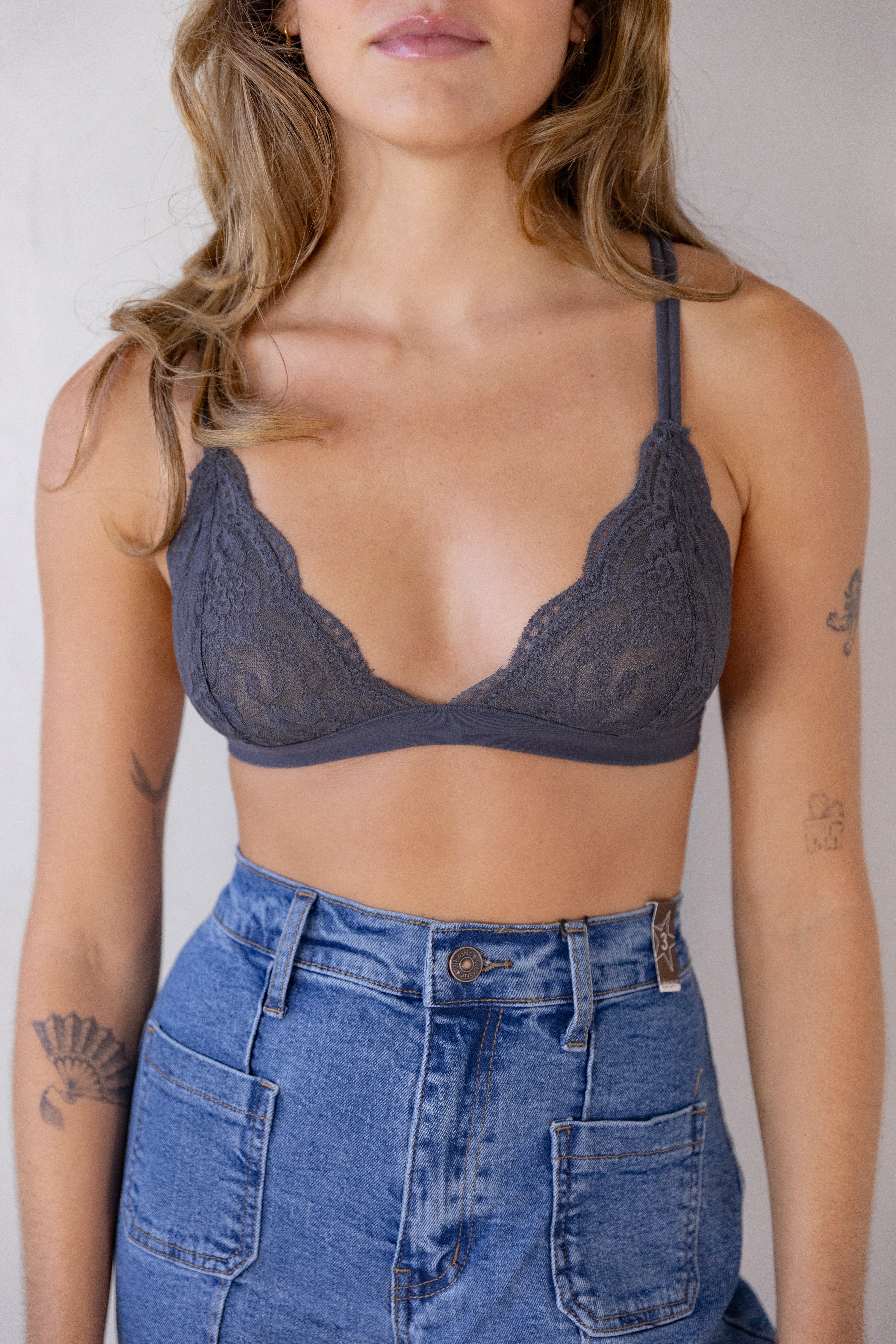 Charcoal Lace Bralette