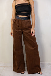 Leather Detail Pants