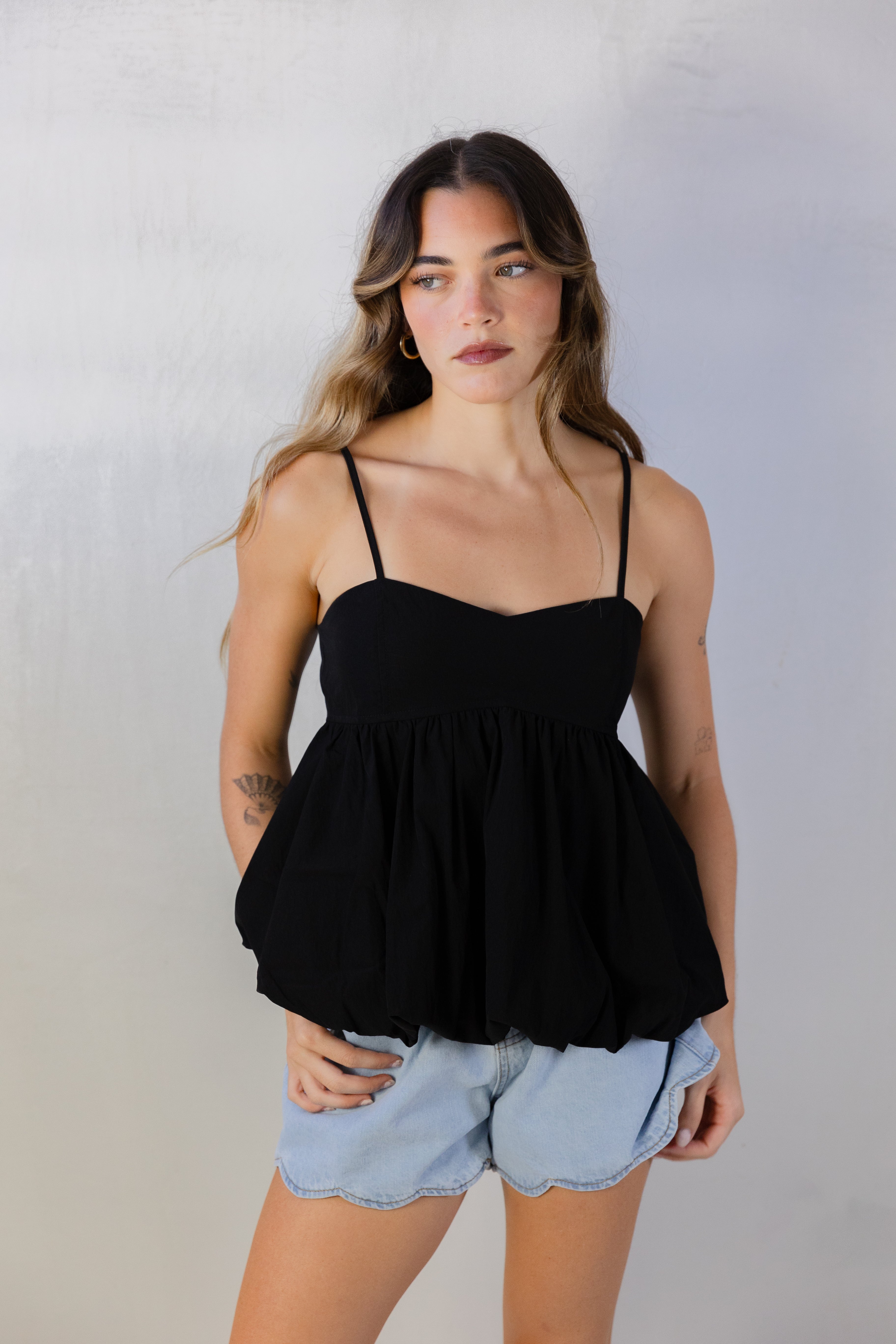 Black Bubble Cami