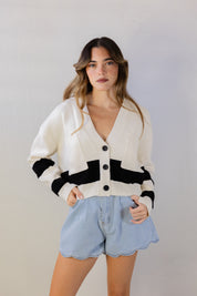 Ivory Block Cardigan