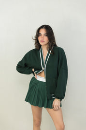 Green Cardigan Set