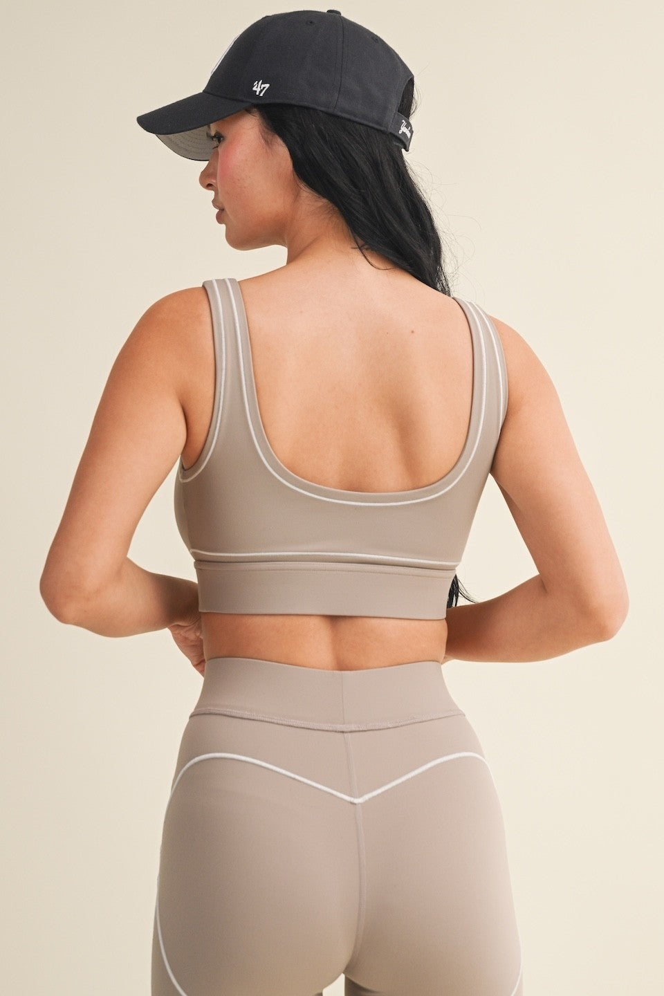 Taupe Contrast Sportsra