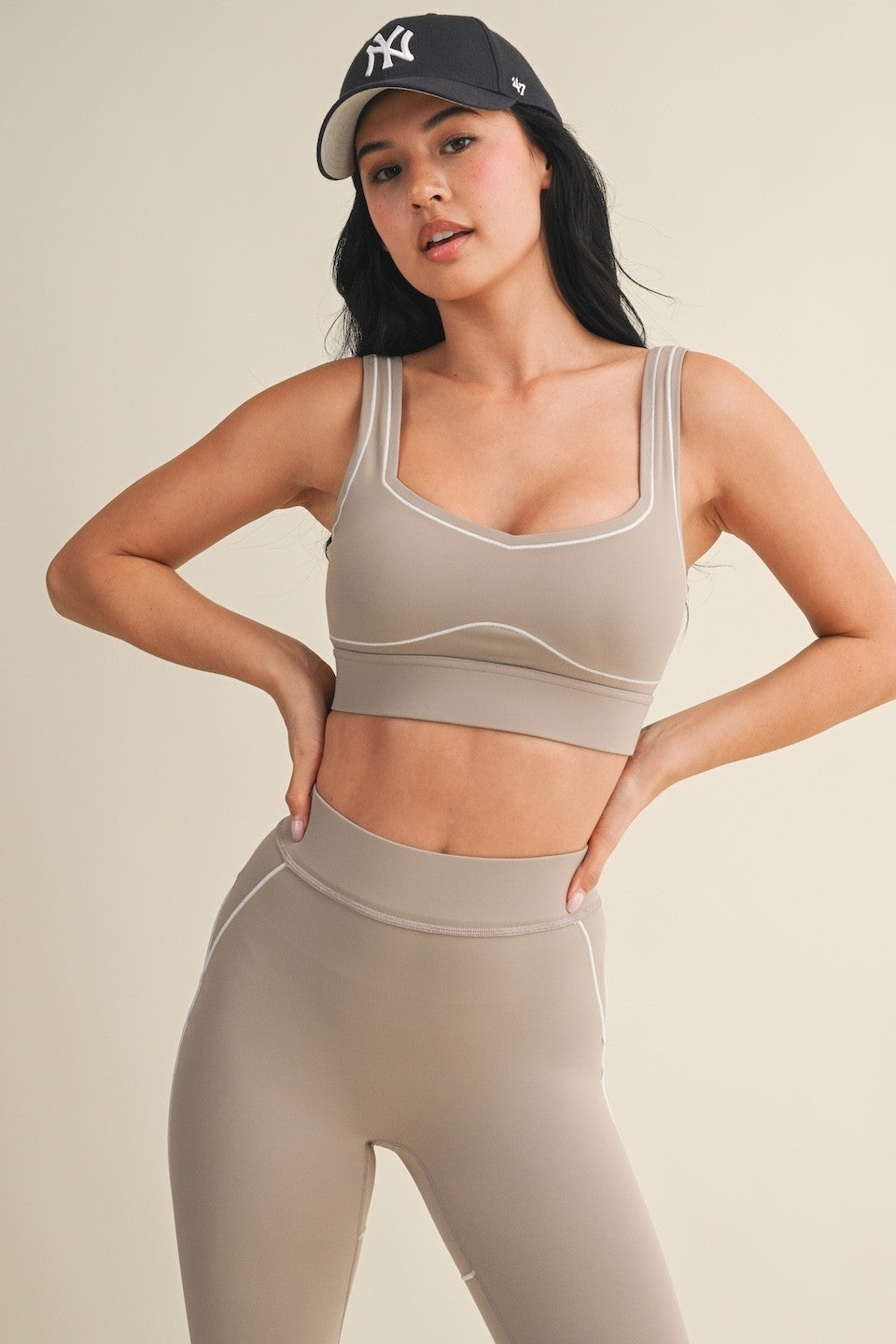 Taupe Contrast Sportsra