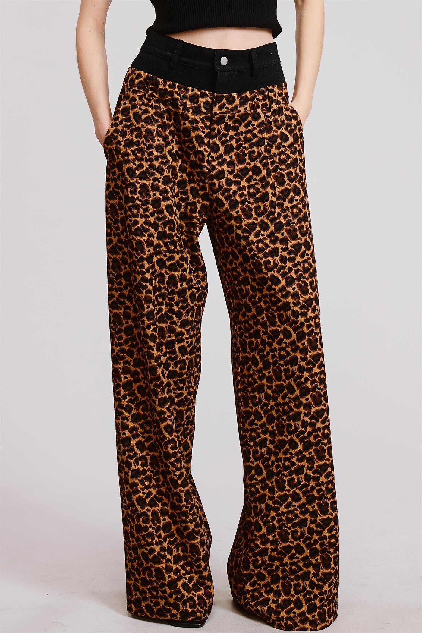 Leopard Contrast Pants