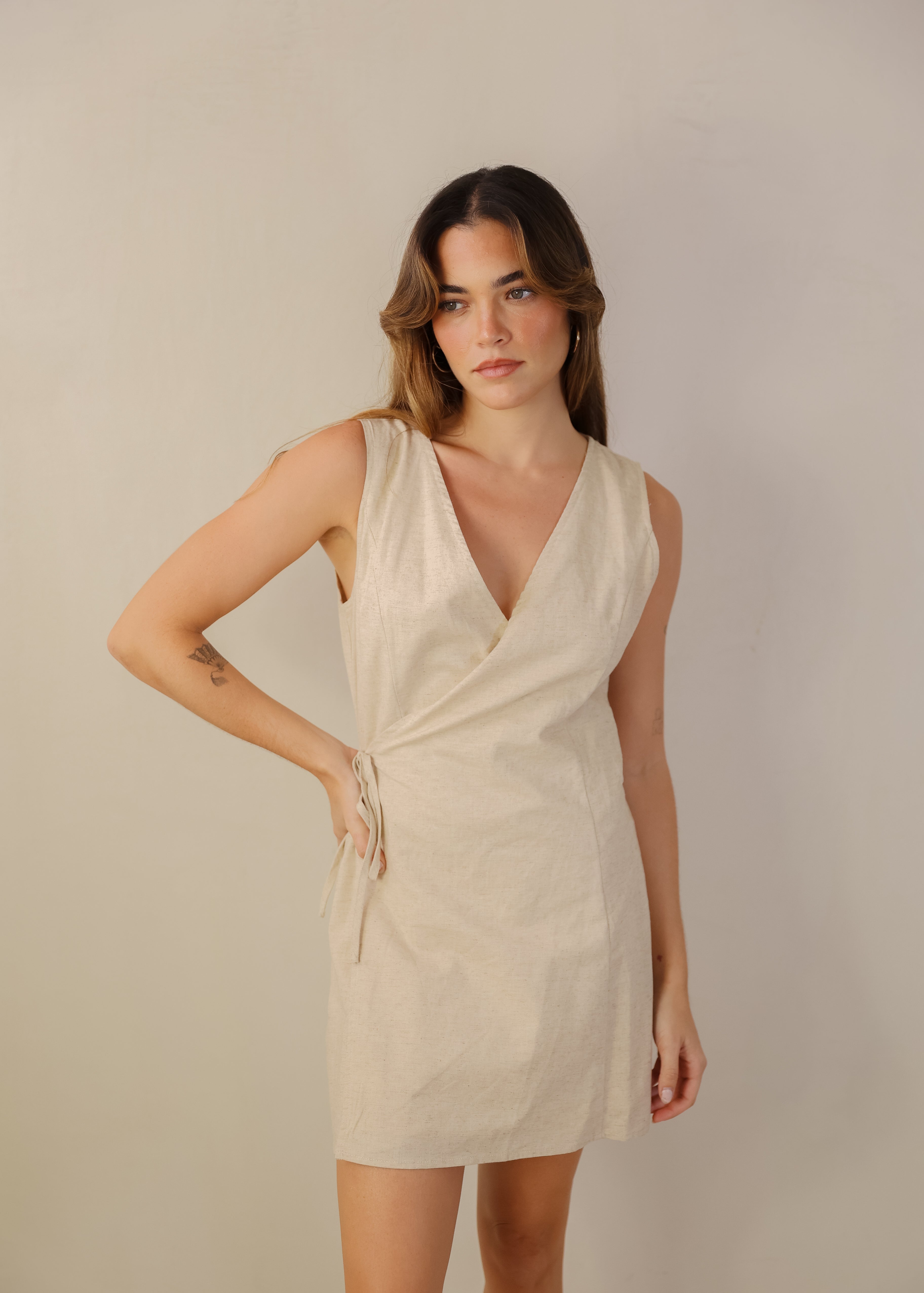 Linen Wrap Dress