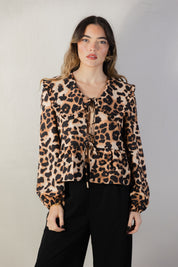 Leopard Bow Top