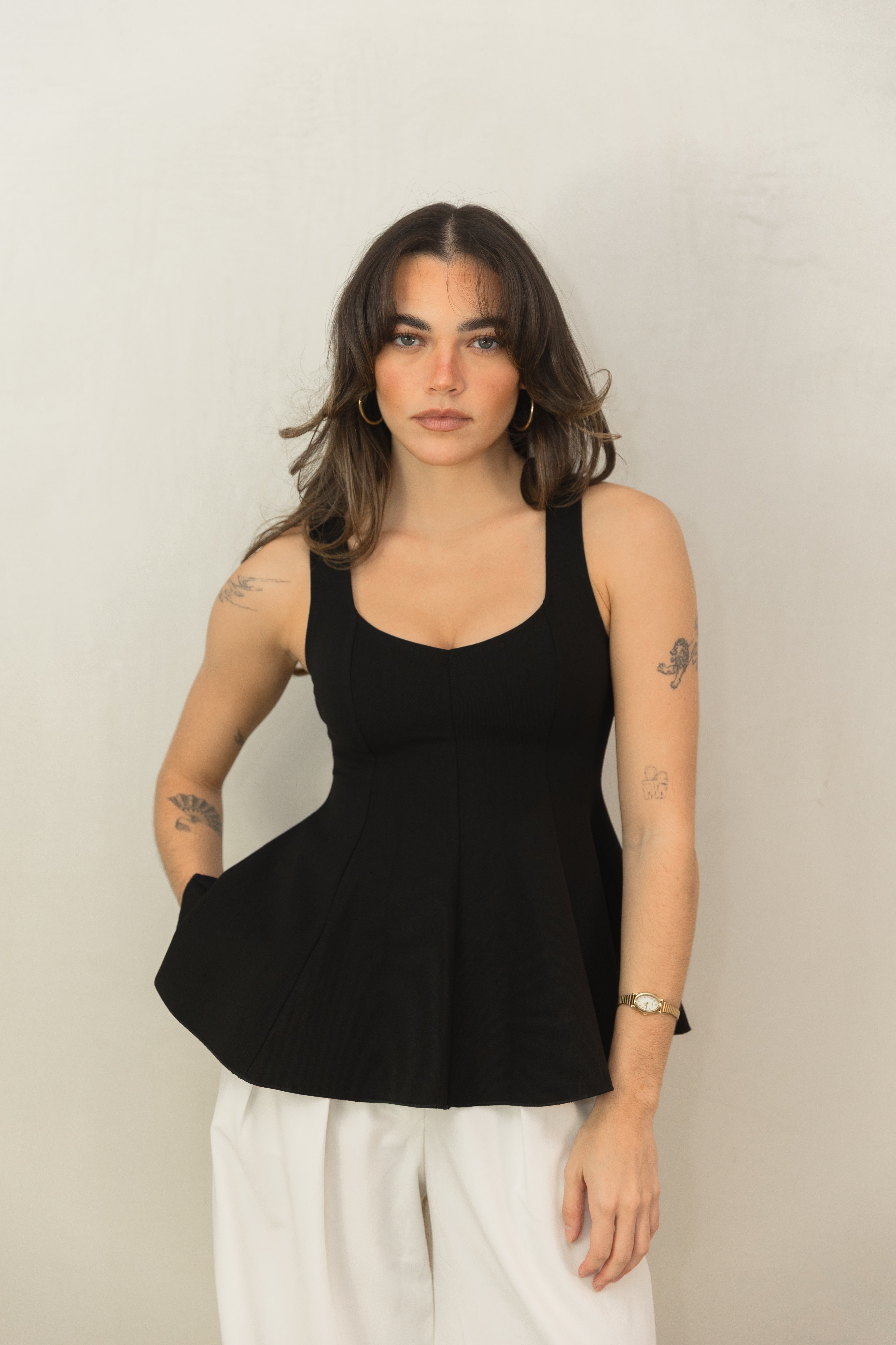 Black Peplum Top