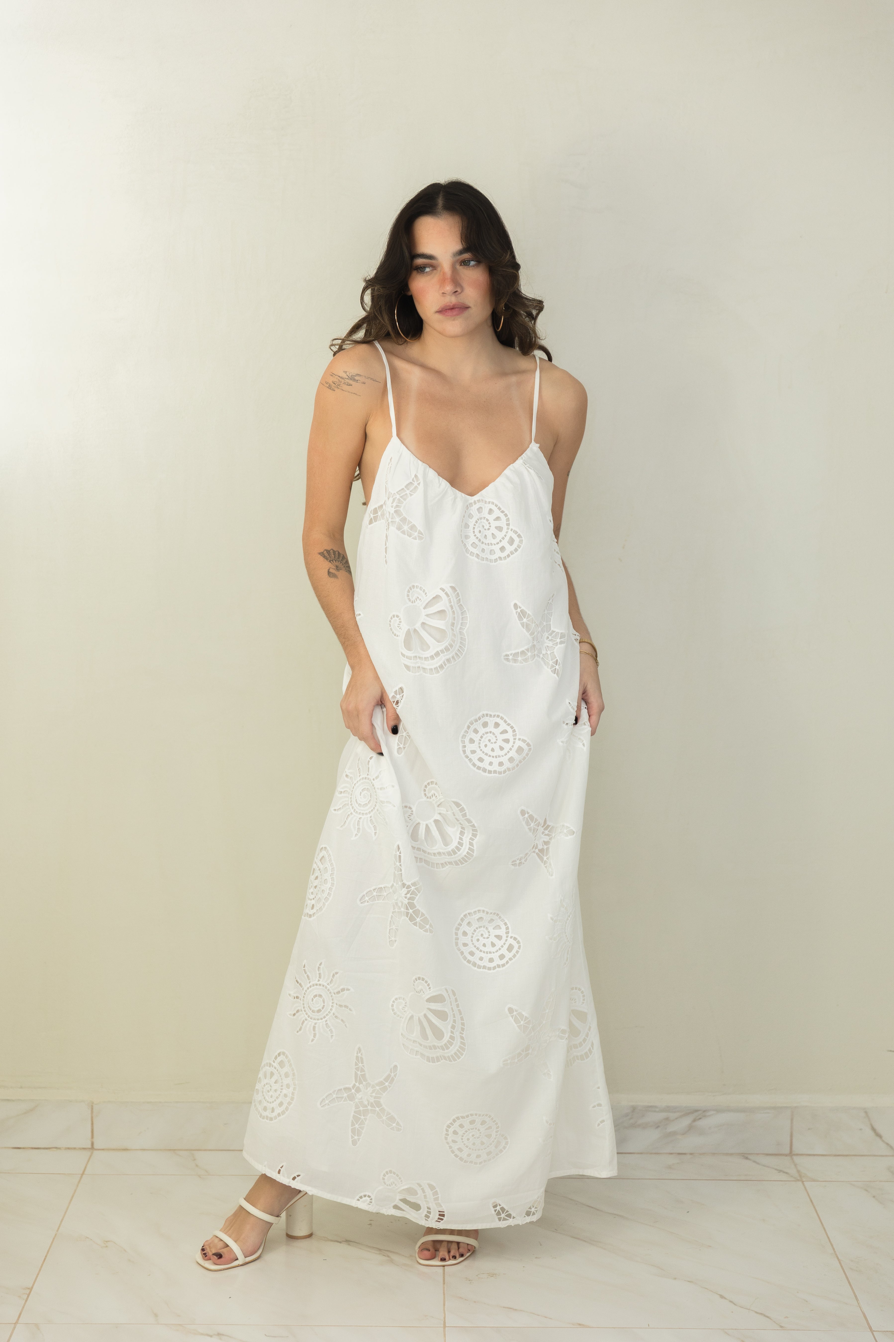 Eyelet Pattern Dress