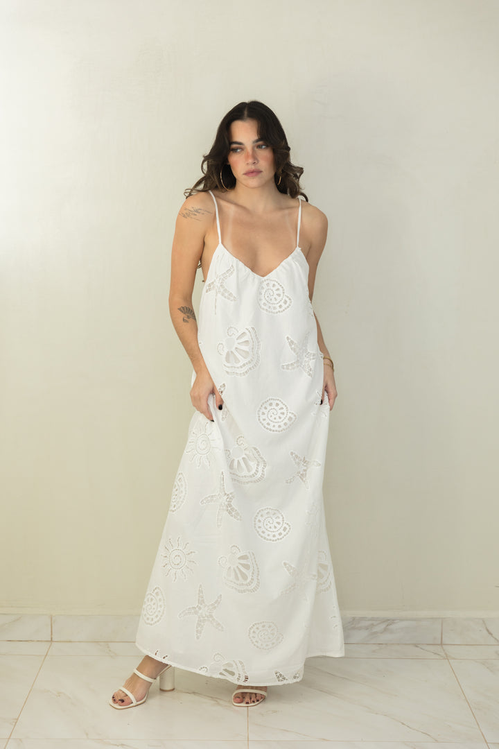 Eyelet Pattern Dress