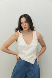 Ivory Sequins Top